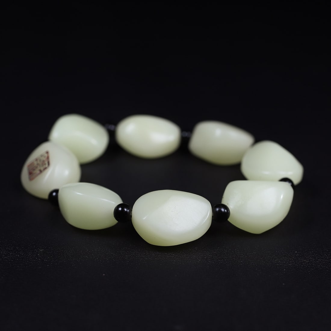 Vintage Shoushan Soapstone Original Stone Bracelet with Wood Box - 4