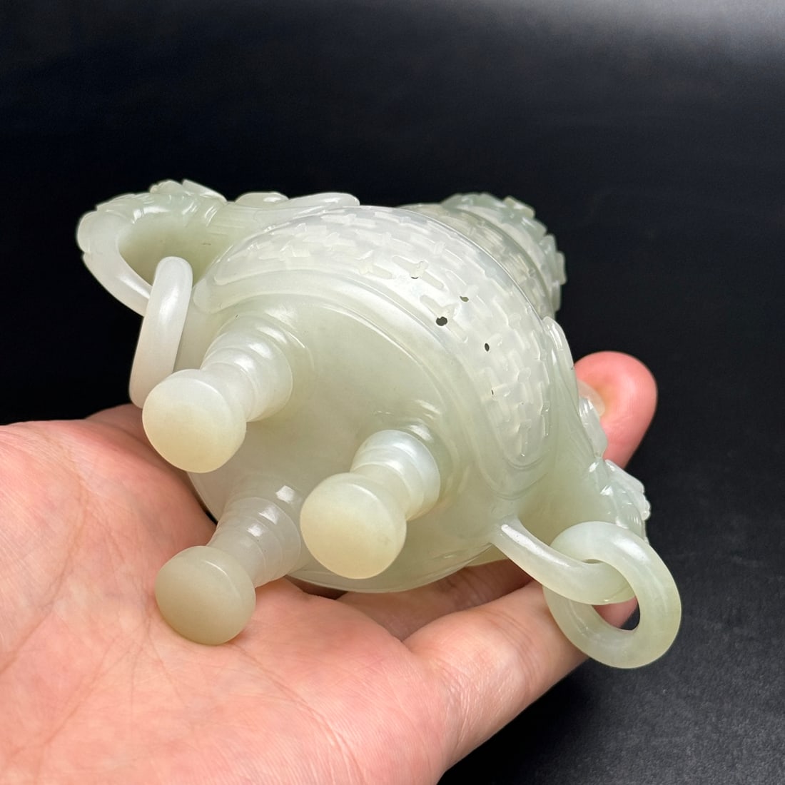 Openwork Hetian Jade Incense Burner - 8