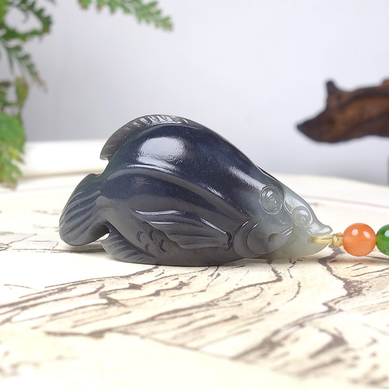 Hetian Jade Pendant - Fish - 3