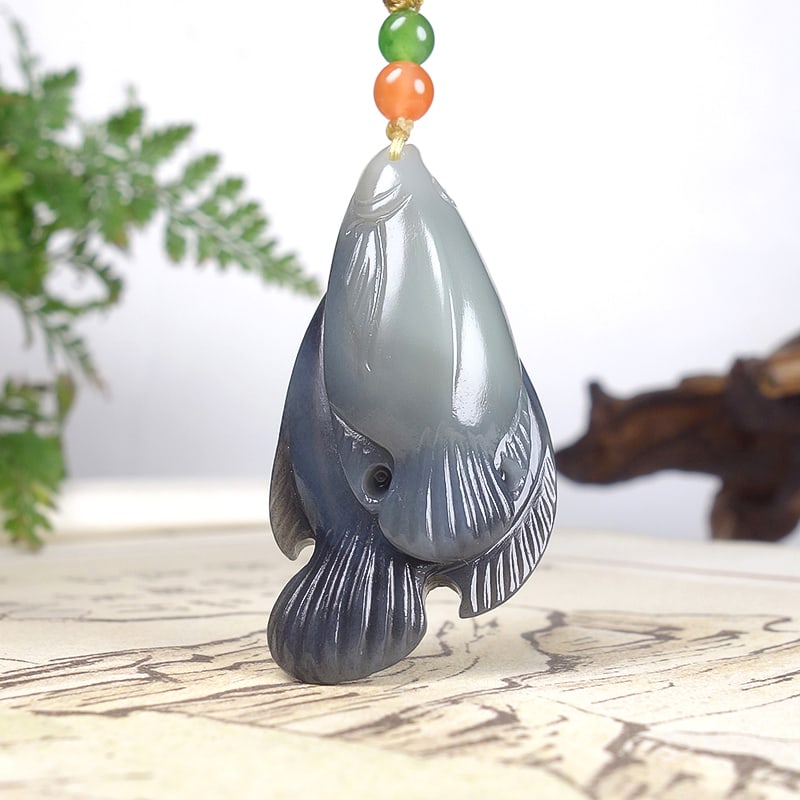 Hetian Jade Pendant - Fish - 4