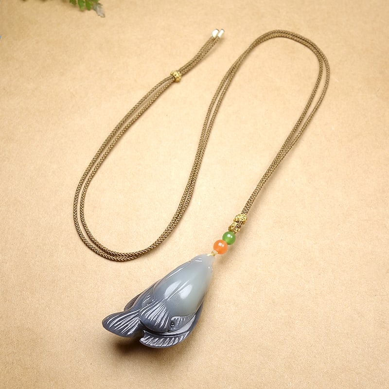 Hetian Jade Pendant - Fish - 7