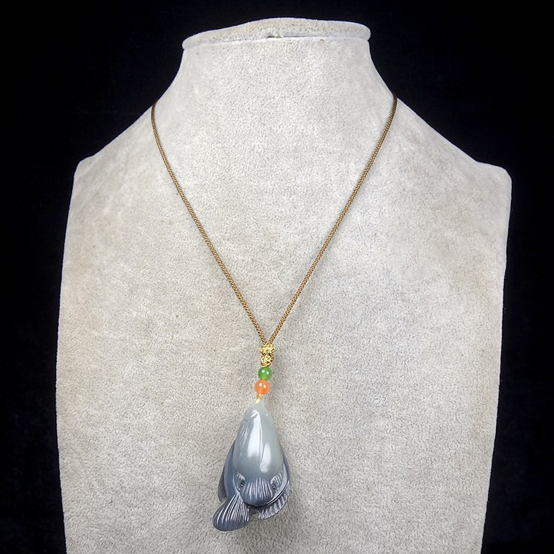 Hetian Jade Pendant - Fish - 8
