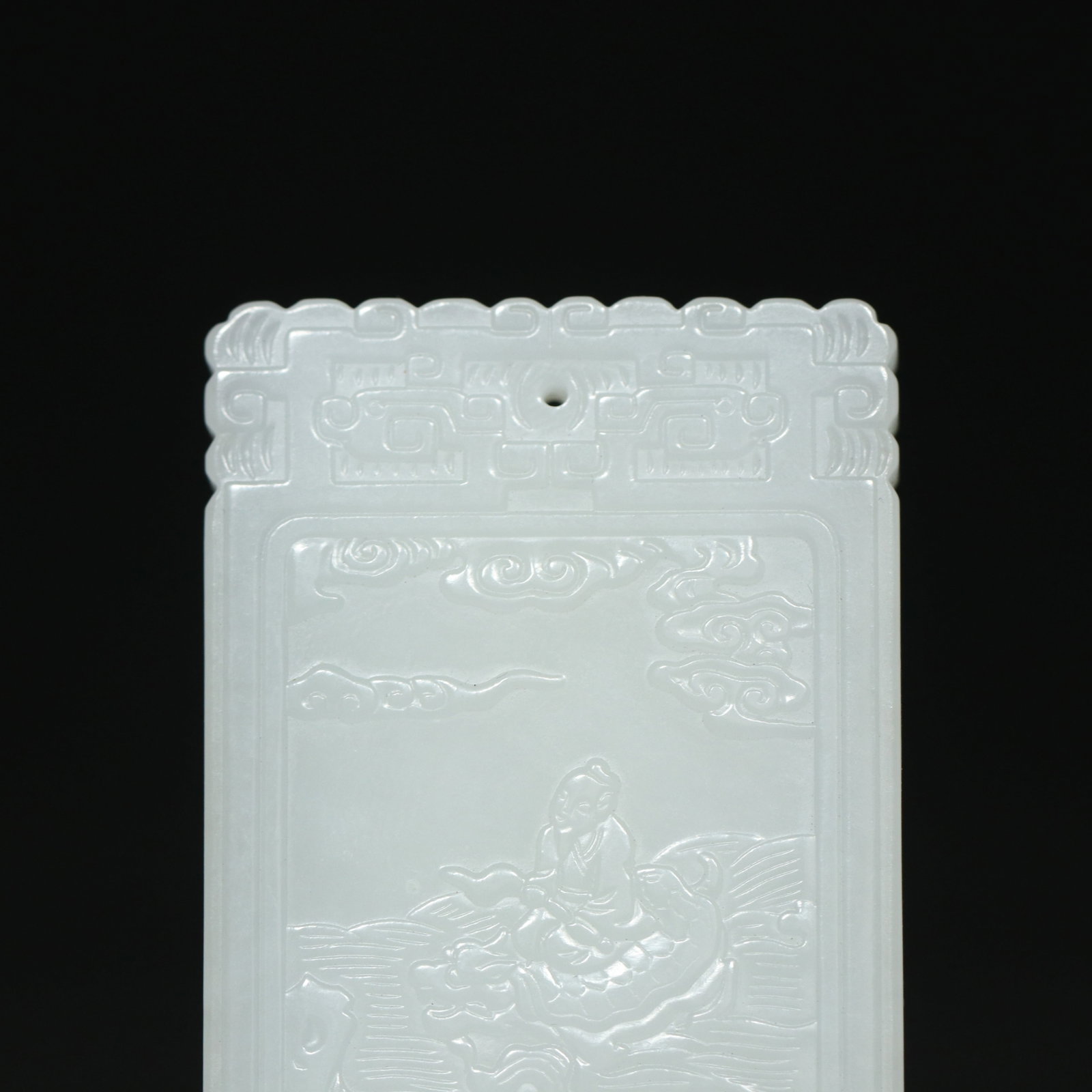 White Hetian Jade Sage & Poetic prose Pendant - 4