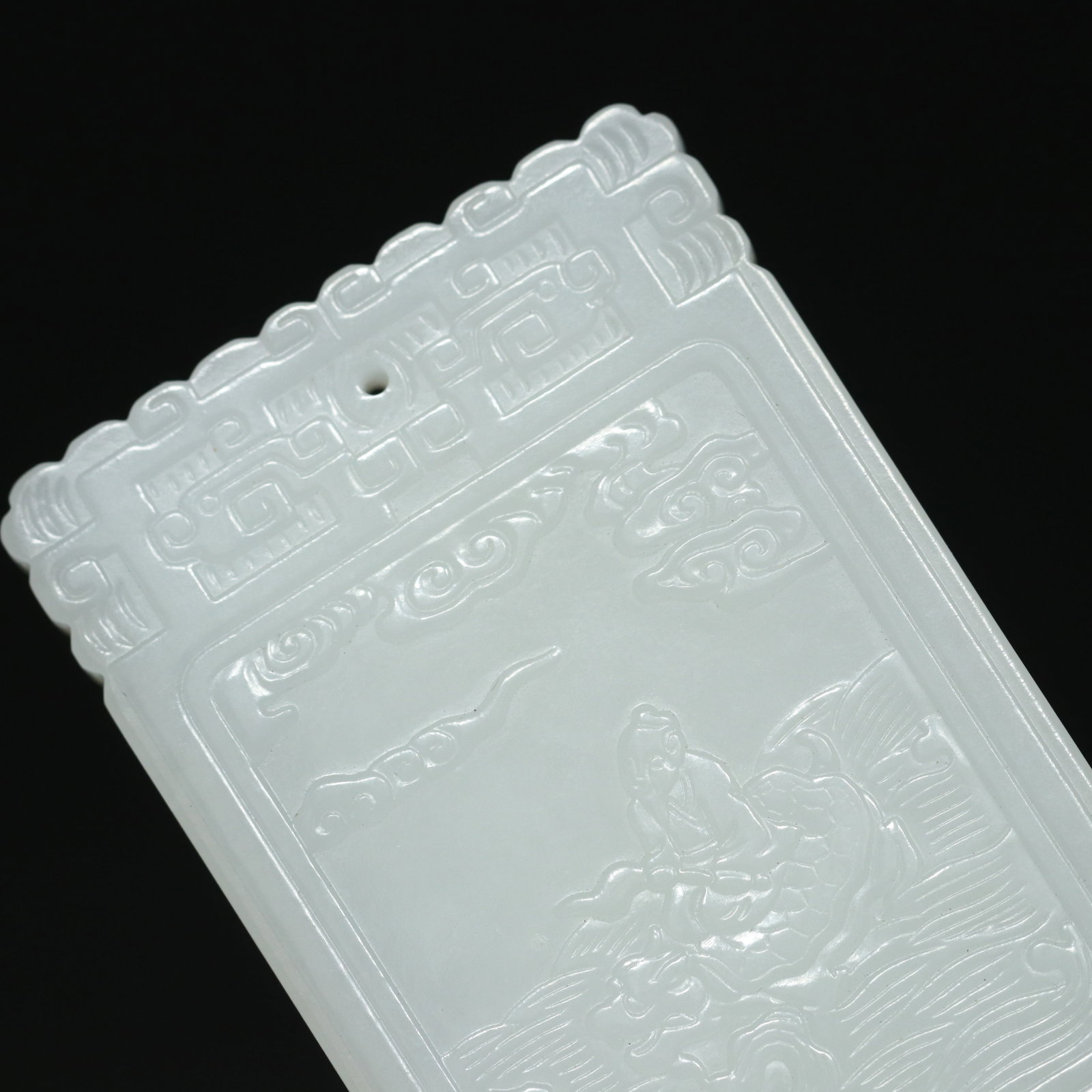 White Hetian Jade Sage & Poetic prose Pendant - 8