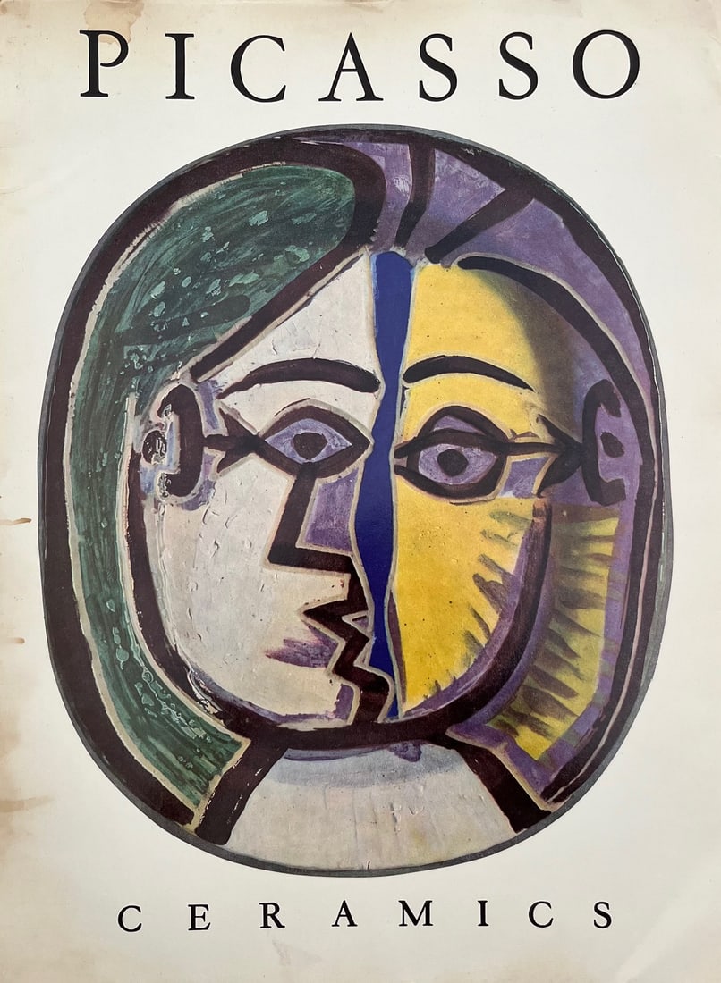 1950 Pablo Picasso Ceramics by Picasso Cover: Artist: Pablo Picasso Country: Spain Title: Ceramics by Picasso - Cover Medium: Offset Lithograph Marks: Not signed, not numbered Paper size: Vellum paper 15 x 11 inches Published by Skira, 1950, Swit