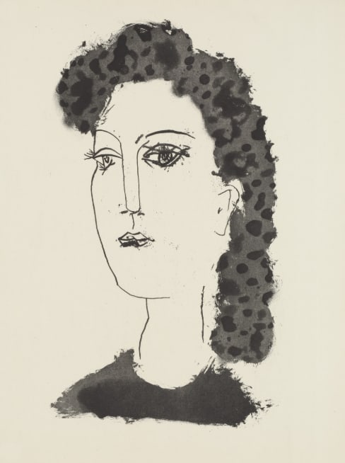 1985 Picasso Heliogravure 18 Head of a woman: Artist: Pablo Picasso Country: Spain Medium: Heliogravure 18 Marks: Not signed, not numbered Paper Size: 15 x 11 inches on heavy matte finish paper. Provenance: Vintage portfolio, 1985 Condition: