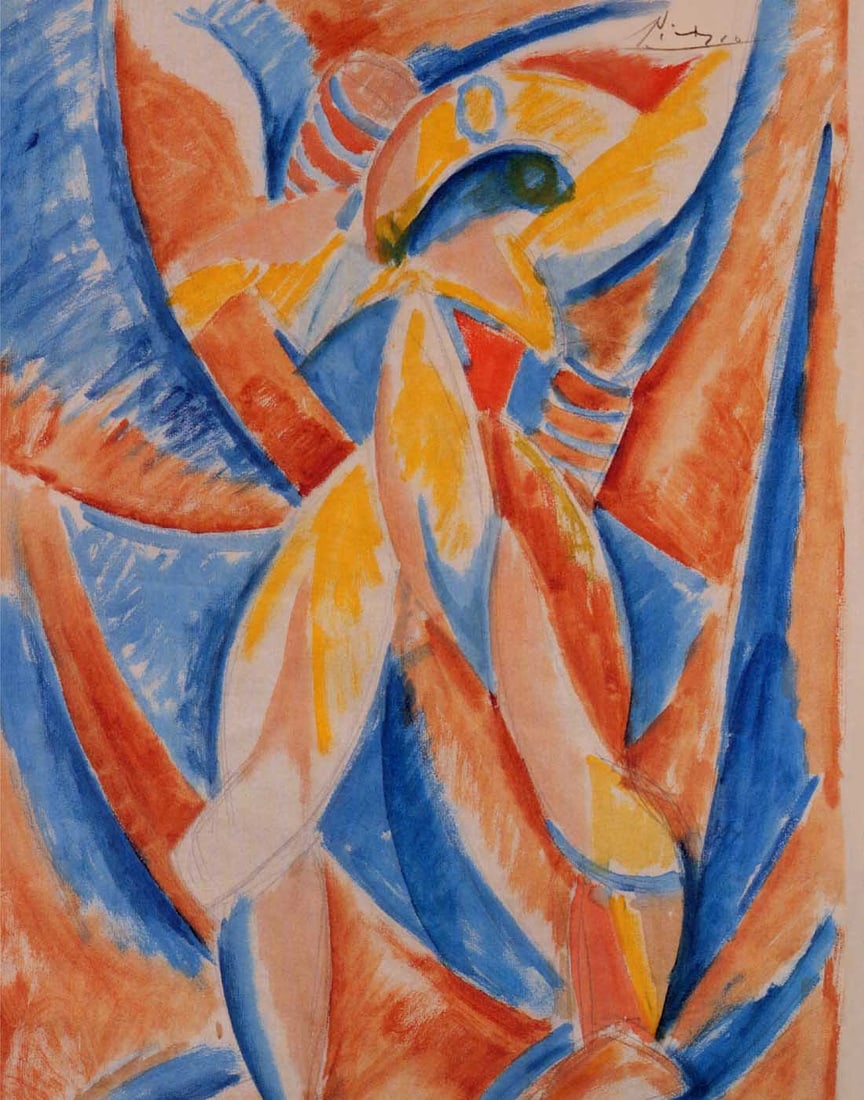 Picasso Study for standing figure Giclee Numbered Edition: Artist: Pablo Picasso Title:Study for standing figure Medium: Giclee Marks: L.E numbered Paper size: watercolor paper 19 x 13 inch Printed: 2002 by Fine Art Museum Condition: Fine - Pristine Certifica