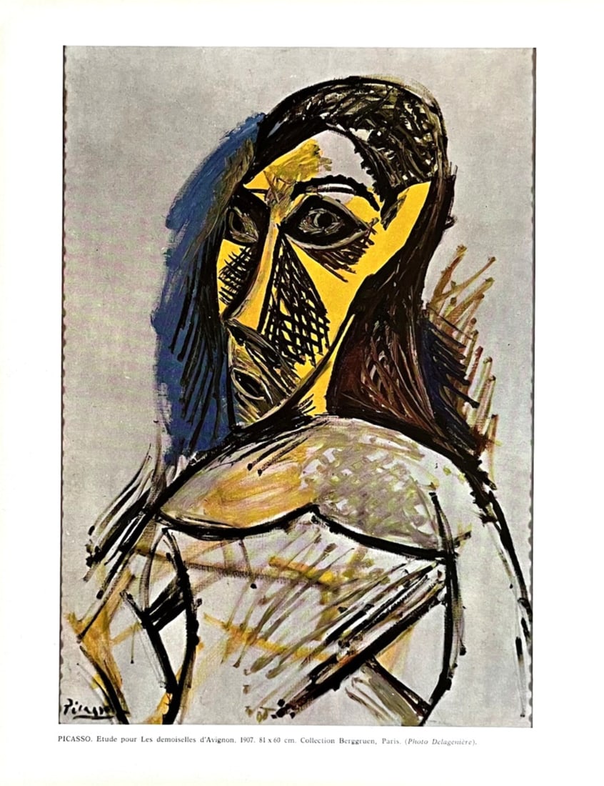 Picasso Les Demoiselles D'Avignon XXe Siecle 1966: Artist: Pablo Picasso Country: Spain Title: Les Demoiselles D'Avignon, 1907 Medium: offset Paper Size: Vellum 12.25 x 9.50 inch Printed: 1966 Provenance: XXe Siecle 26, 1966 Condition: Excellent