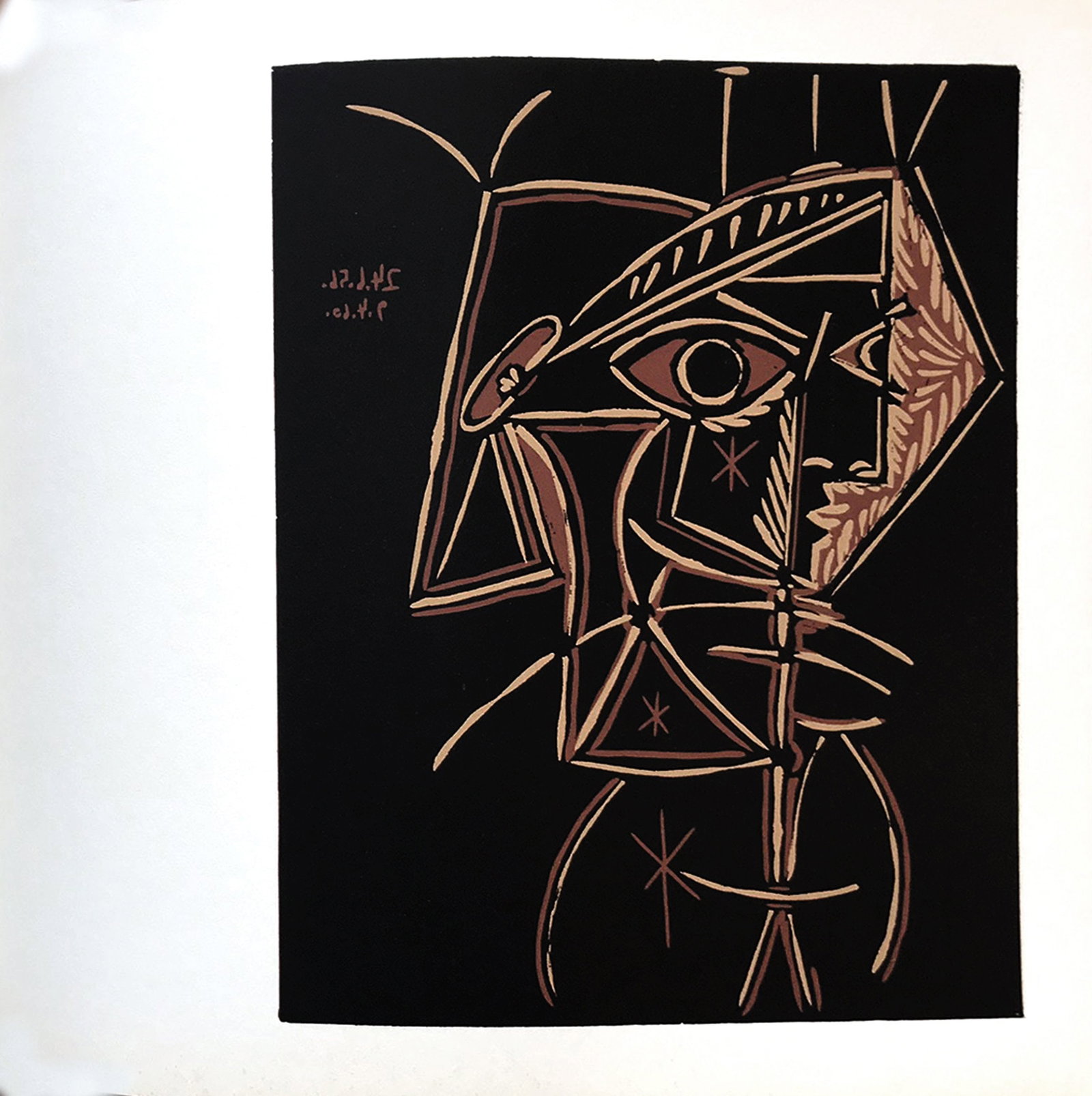 Pablo Picasso 44 Tete de Femme: Artist: Pablo Picasso Country: Spain Title: Tte de Femme Medium: Multichrome - 44 Marks: Not signed, not numbered Paper size 12.50 x 15 inch on heavy paper 350g Old Mill Bianco. Provenance: Picasso Li