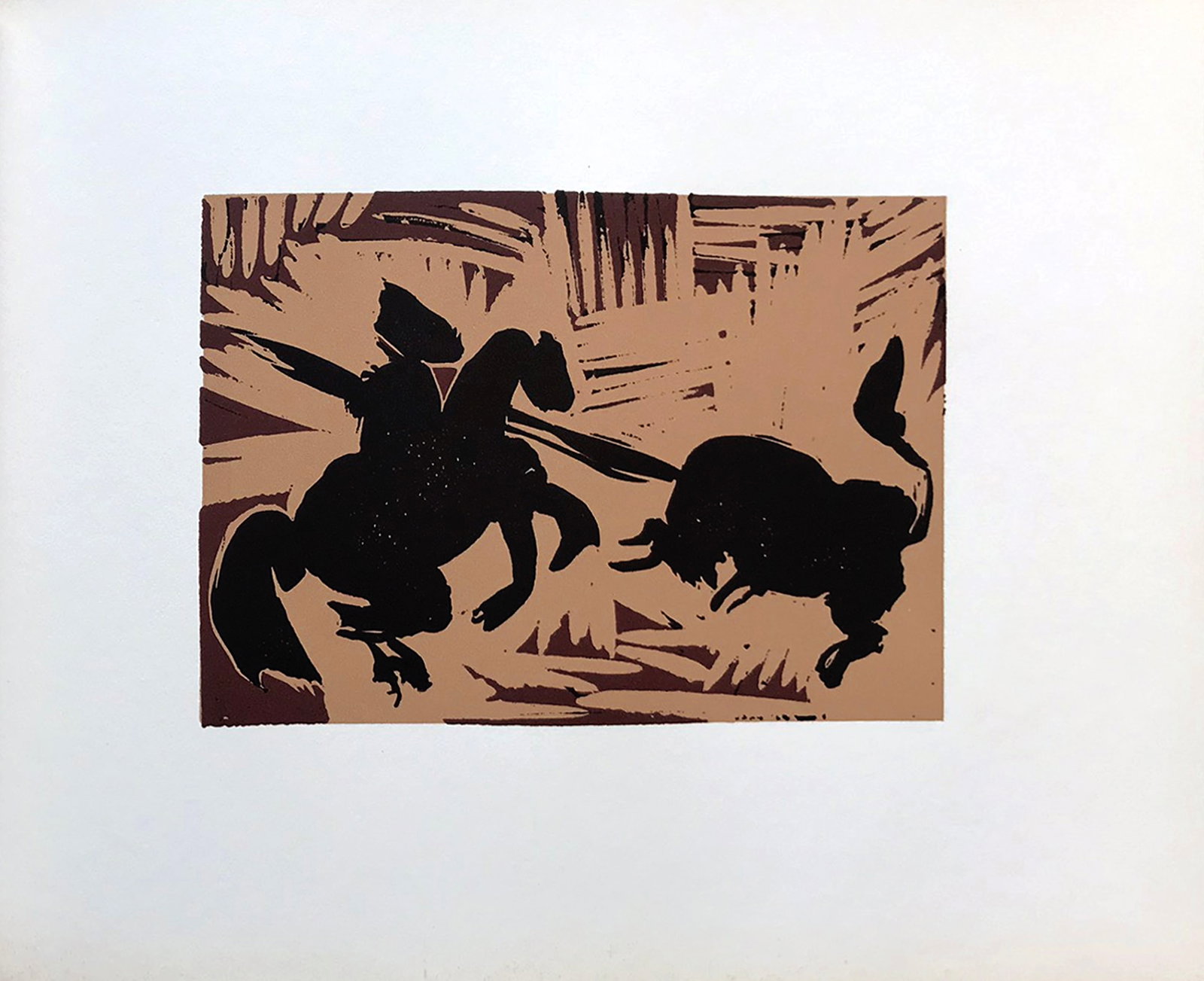 Pablo Picasso 41 Pique: Artist: Pablo Picasso Country: Spain Title: Pique Medium: Multichrome - 41 Marks: Not signed, not numbered Paper size 12.50 x 15 inch on heavy paper 350g Old Mill Bianco. Provenance: Picasso