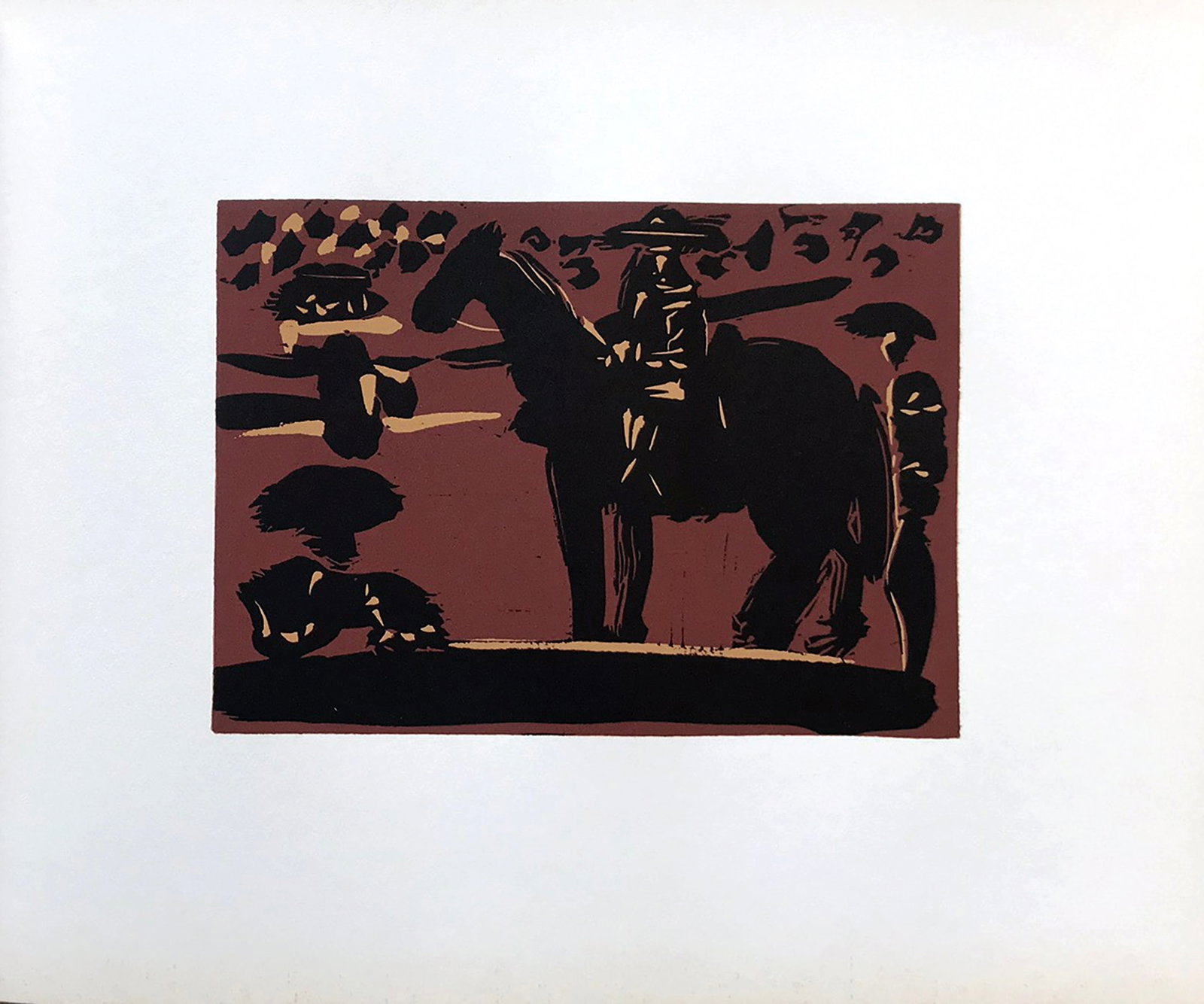 Pablo Picasso 39 Picador: Artist: Pablo Picasso Country: Spain Title: Picador Medium: Multichrome - 39 Marks: Not signed, not numbered Paper size 12.50 x 15 inch on heavy paper 350g Old Mill Bianco. Provenance: Picasso