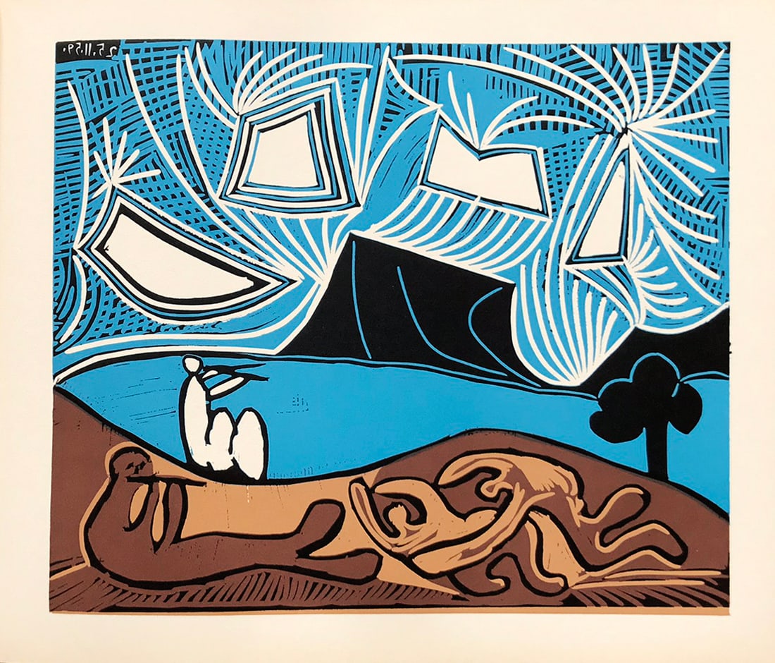 Picasso 27 Bacchanale dated 25-11-59: Artist: Pablo Picasso Country: Spain Title: Bacchanale dated 25-11-59 Medium: Multichrome - 27 Marks: Not signed, not numbered Paper size 12.50 x 15 inch on heavy paper 350g Old Mill Bianco. Provenanc
