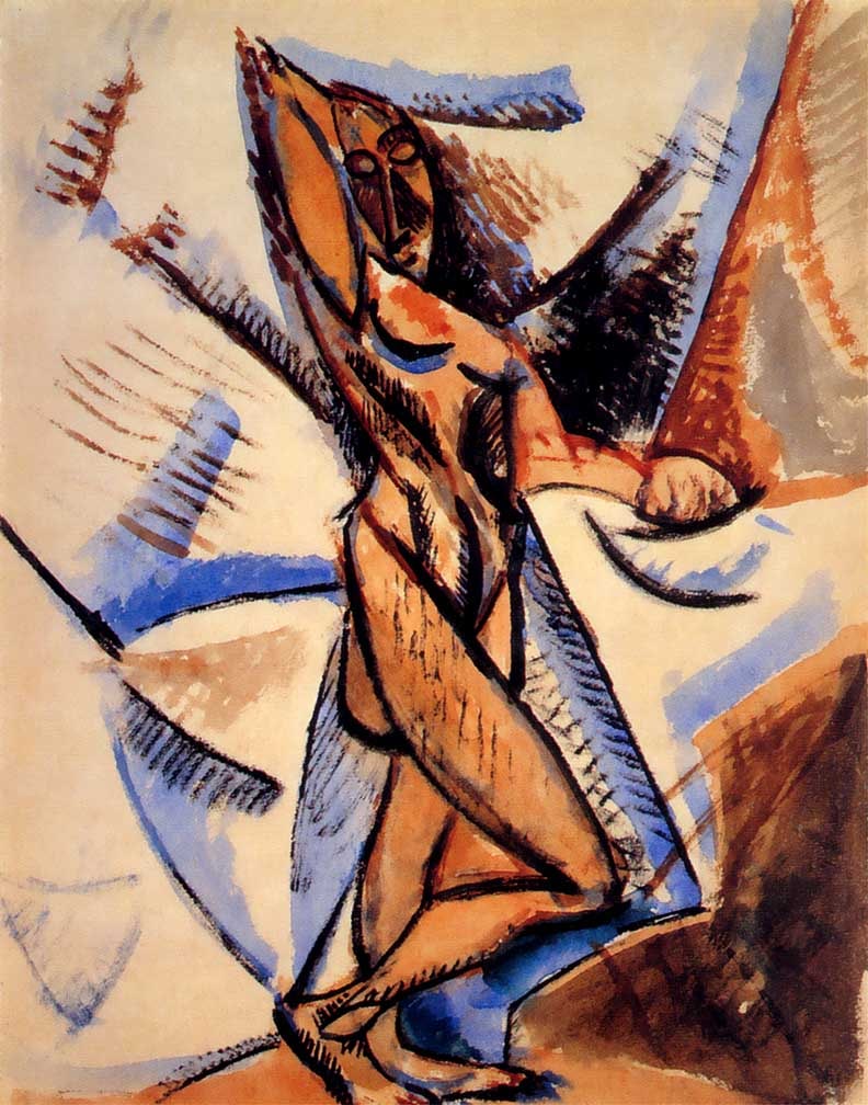 Picasso Study for figure with drapery Giclee Numbered Edition: Artist: Pablo Picasso Title: Study for figure with drapery Medium: Giclee Marks: L.E numbered Paper size: watercolor paper 19 x 13 inch Printed: 2002 by Fine Art Museum Condition: Fine - Pristine Cert