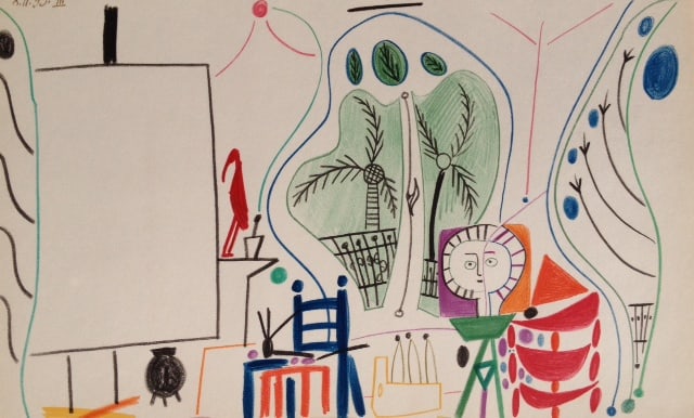 Picasso Sketchbook Carnet de la Californie Print 3 dated 8/11/1955: Artist: Pablo Picasso Country: Spain Title: No. 3 Date 8/11/1955 Medium: Offset print Marks: Numbered & dated in plate, not signed Paper Size: 16.5 x10.5 inch Published: 1999 by Edition Cercle D'A