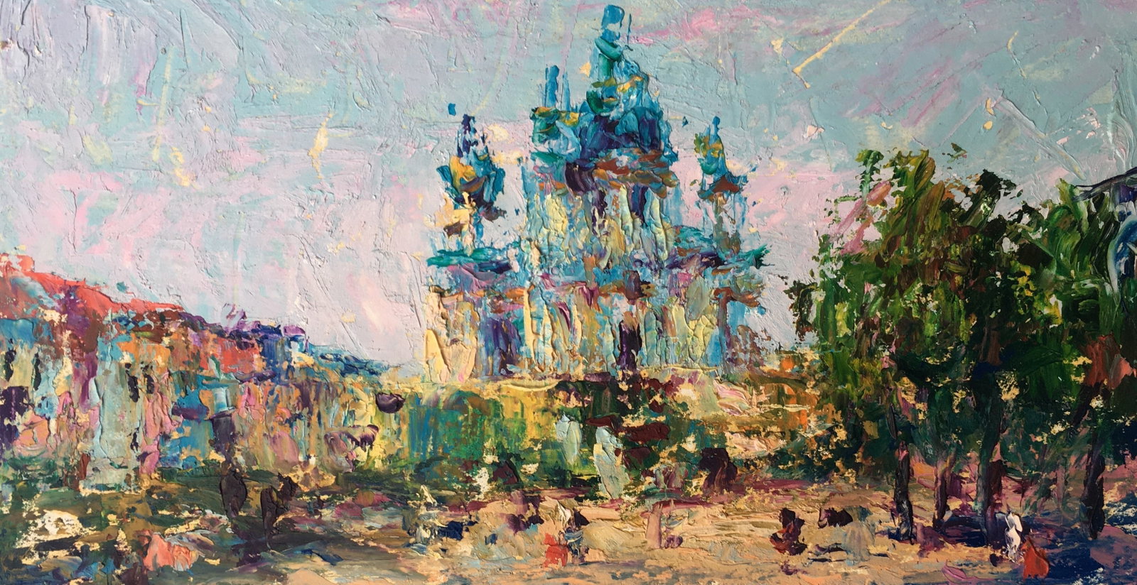 Oil painting church Sergey Ivanovich: Title: Oil painting church Sergey Ivanovich Description: 90ALAA Painter: Sergey Ivanovich Animov Size: 24x12 cm/9.45x4.72 inches Components: cardboard, oil Original painting from our collection ERA: m