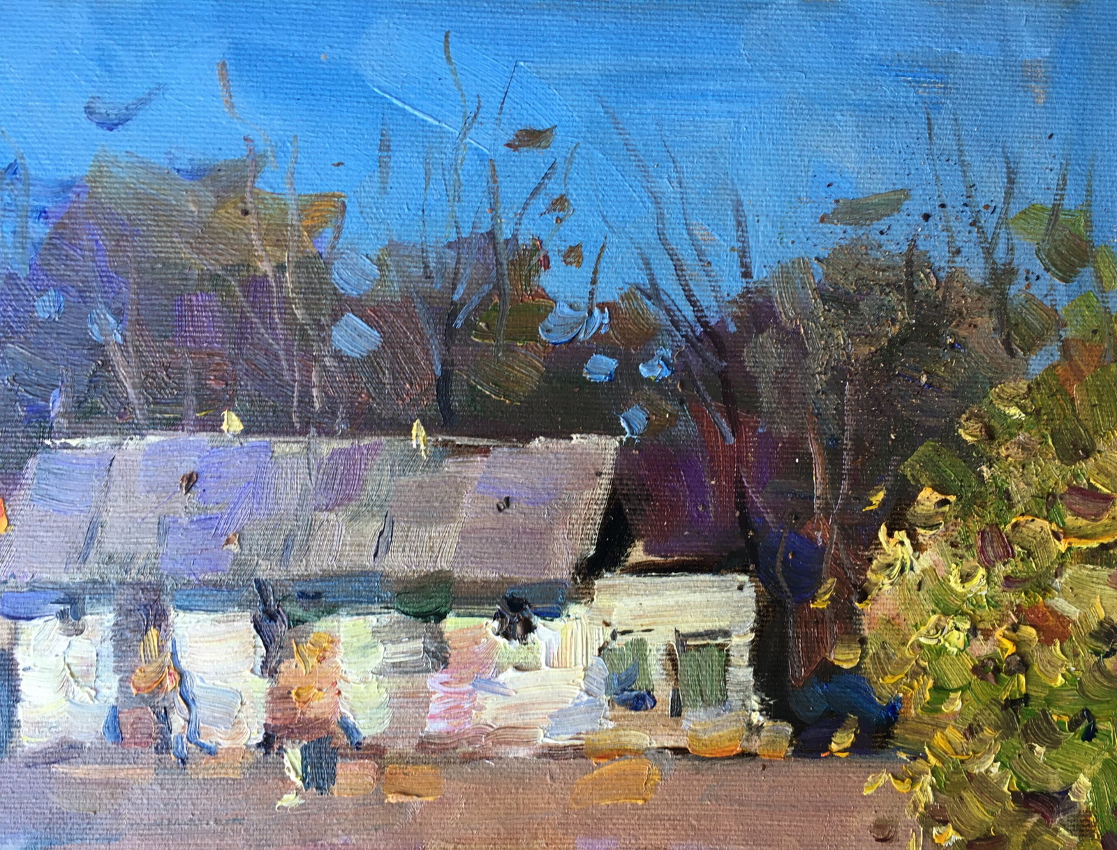 Oil painting Twilight in the village Sergey Ivanovich - 10