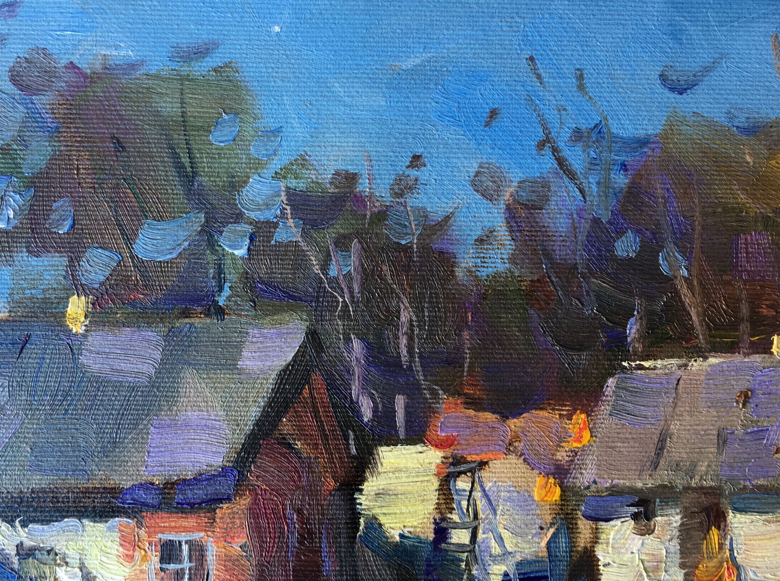 Oil painting Twilight in the village Sergey Ivanovich - 11