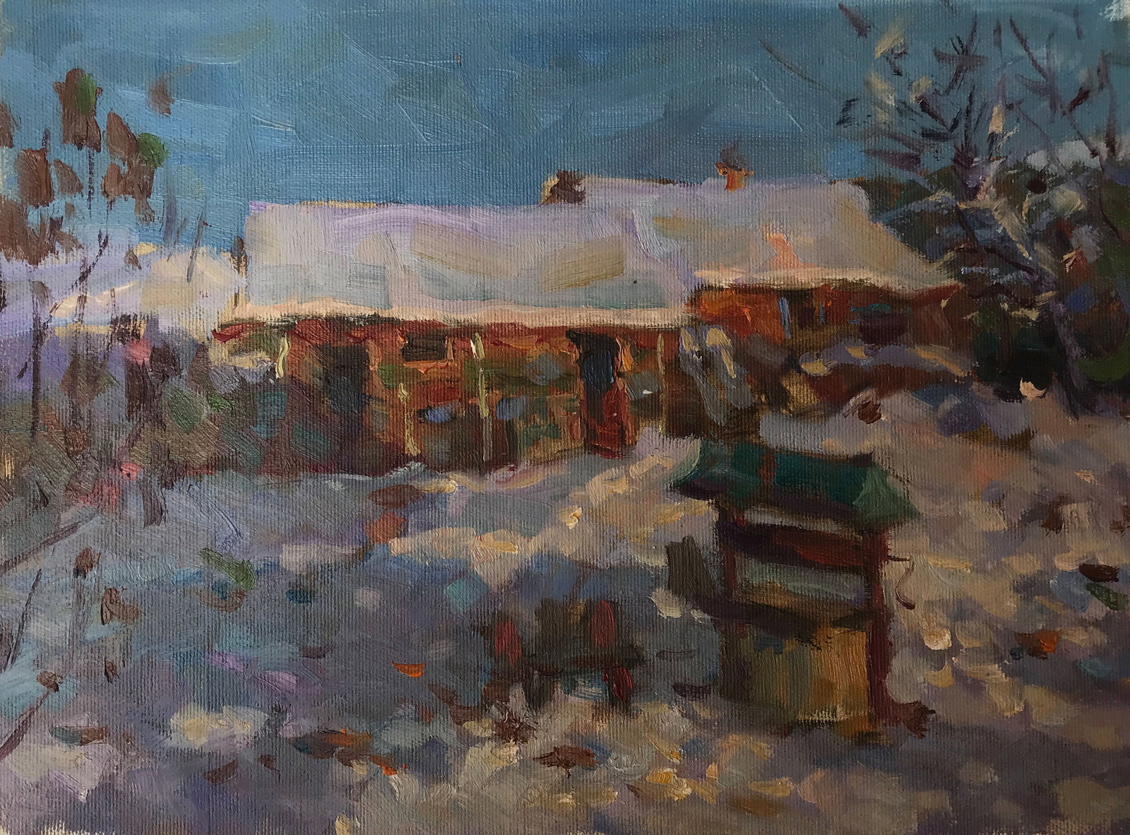 Oil painting good morning Ukraine Sergey Ivanovich: Title: Oil painting good morning Ukraine Sergey Ivanovich Description: 195ALAA Painter: Sergey Ivanovich Animov Size: 30x39 cm/11.8x15.35 inches Components: canvas, oil Original painting from our coll