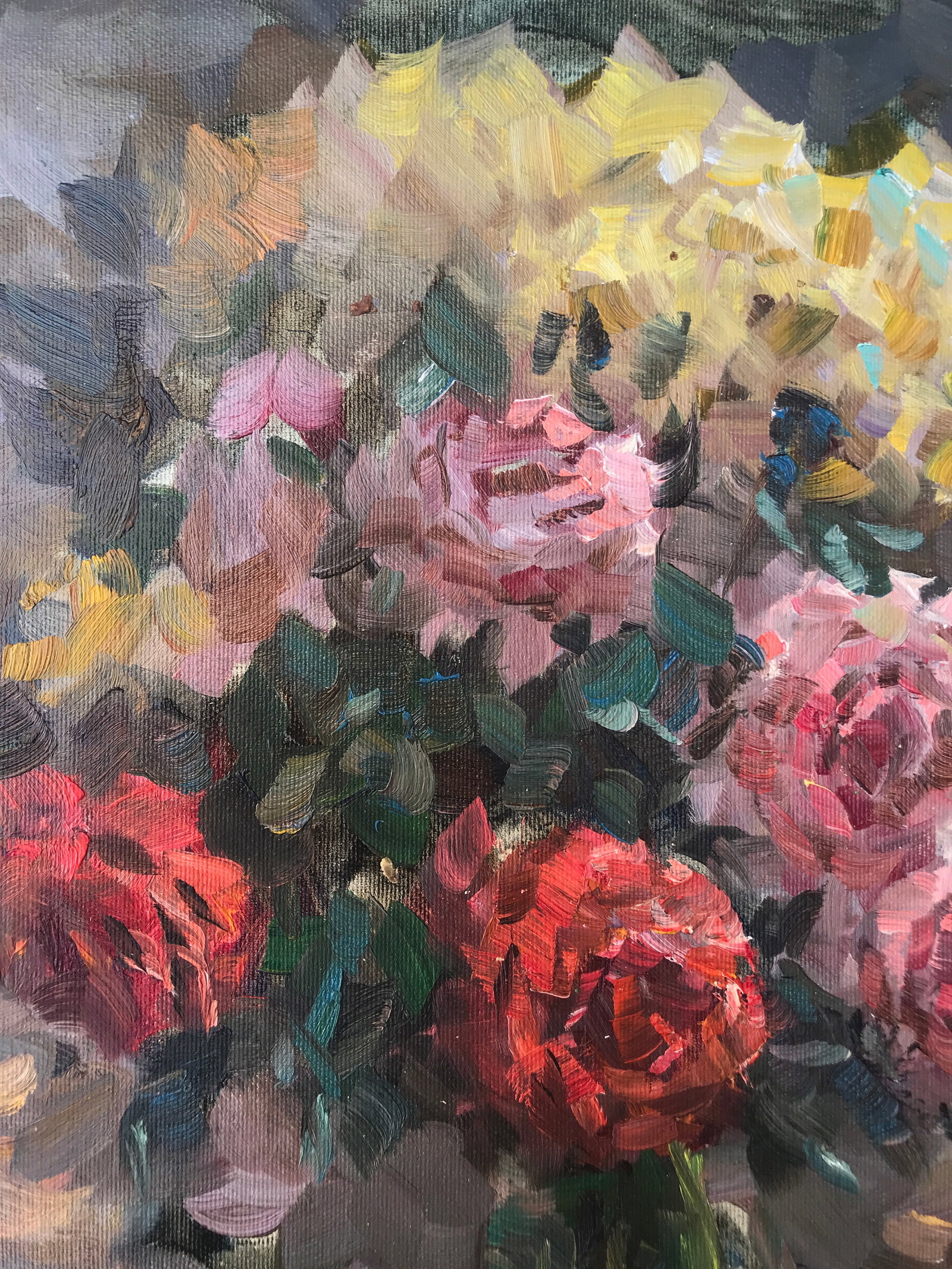 Oil painting roses in a vase Sergey Ivanovich - 3