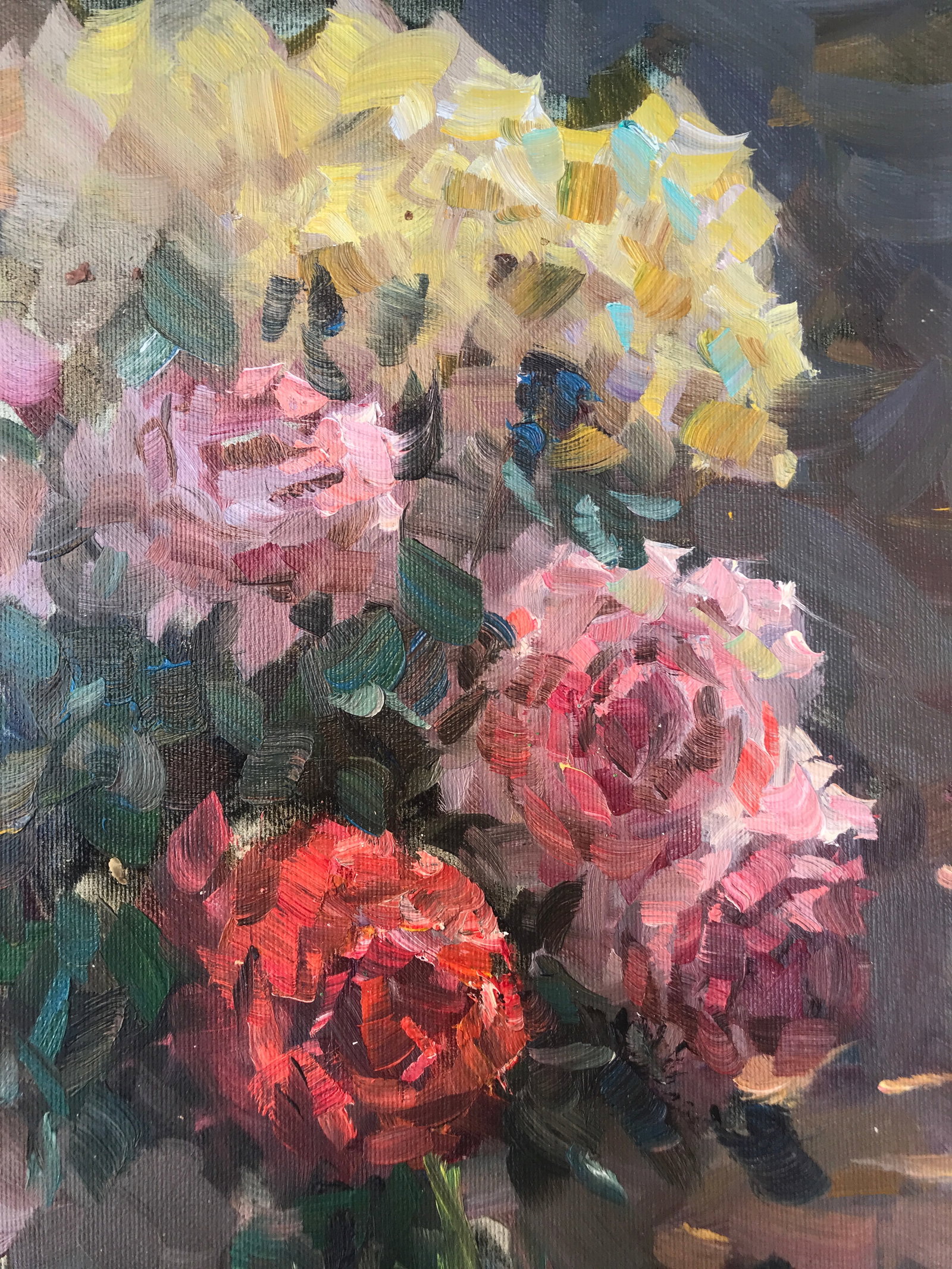 Oil painting roses in a vase Sergey Ivanovich - 4