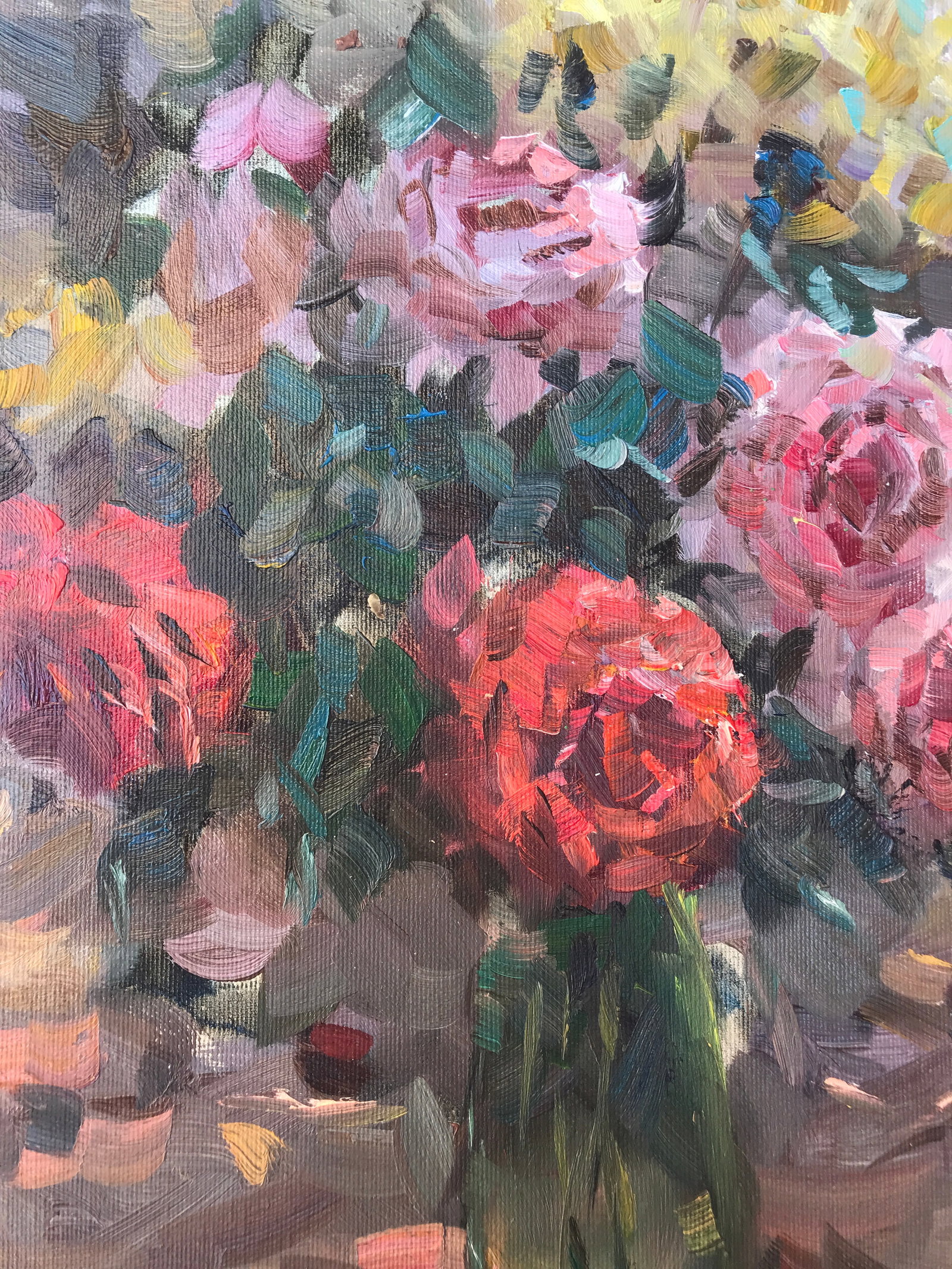 Oil painting roses in a vase Sergey Ivanovich - 5