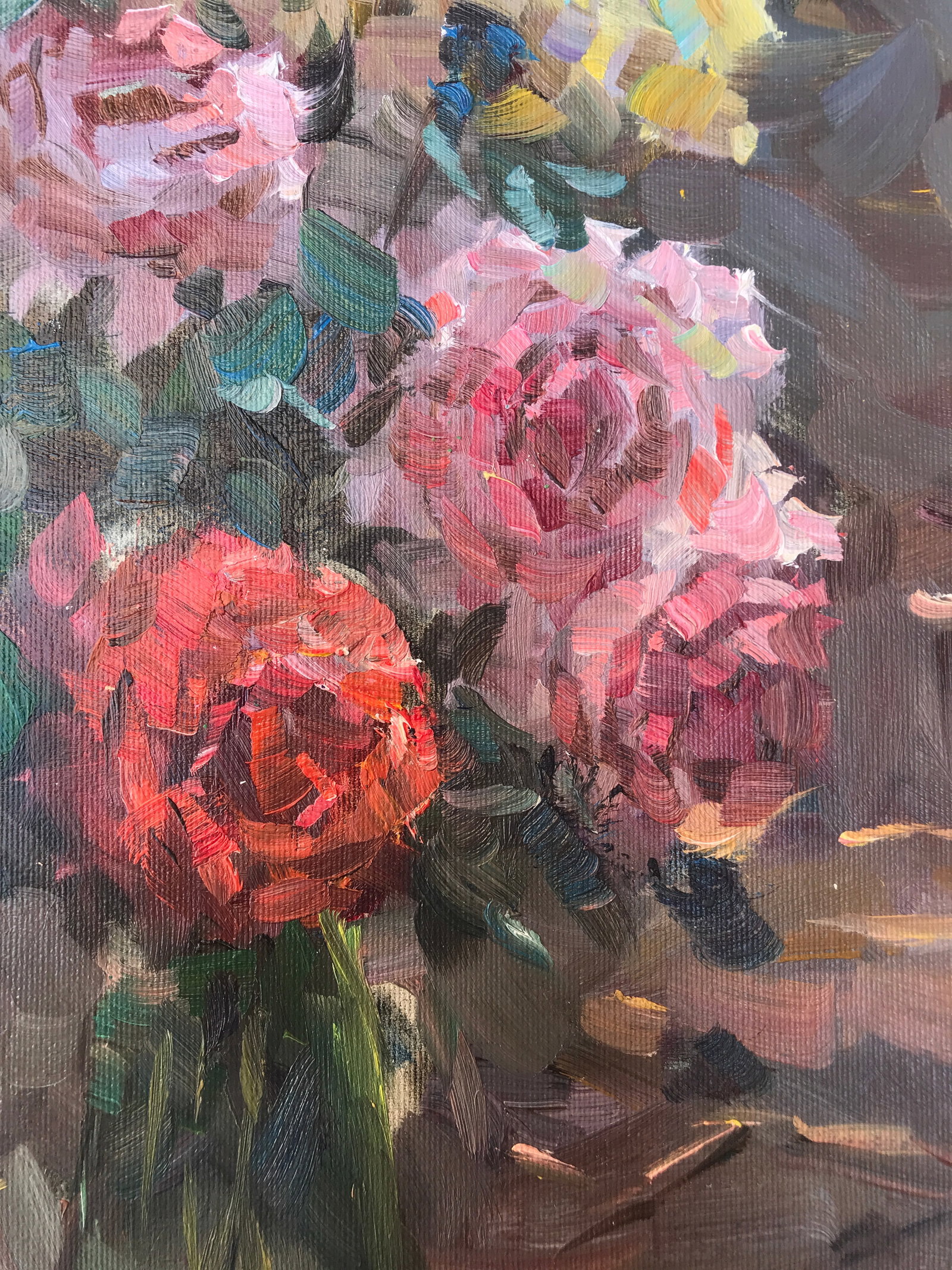 Oil painting roses in a vase Sergey Ivanovich - 6