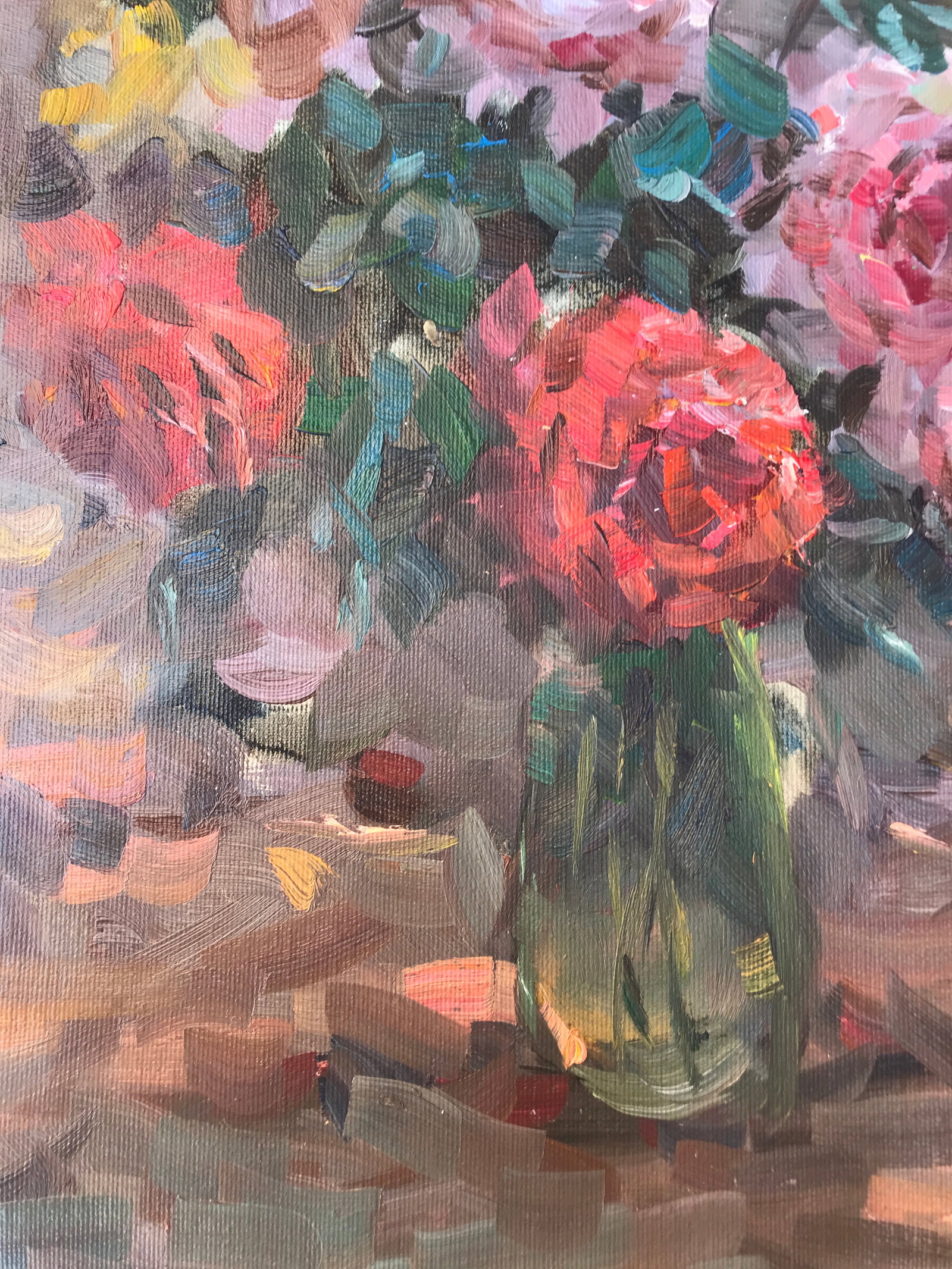 Oil painting roses in a vase Sergey Ivanovich - 7