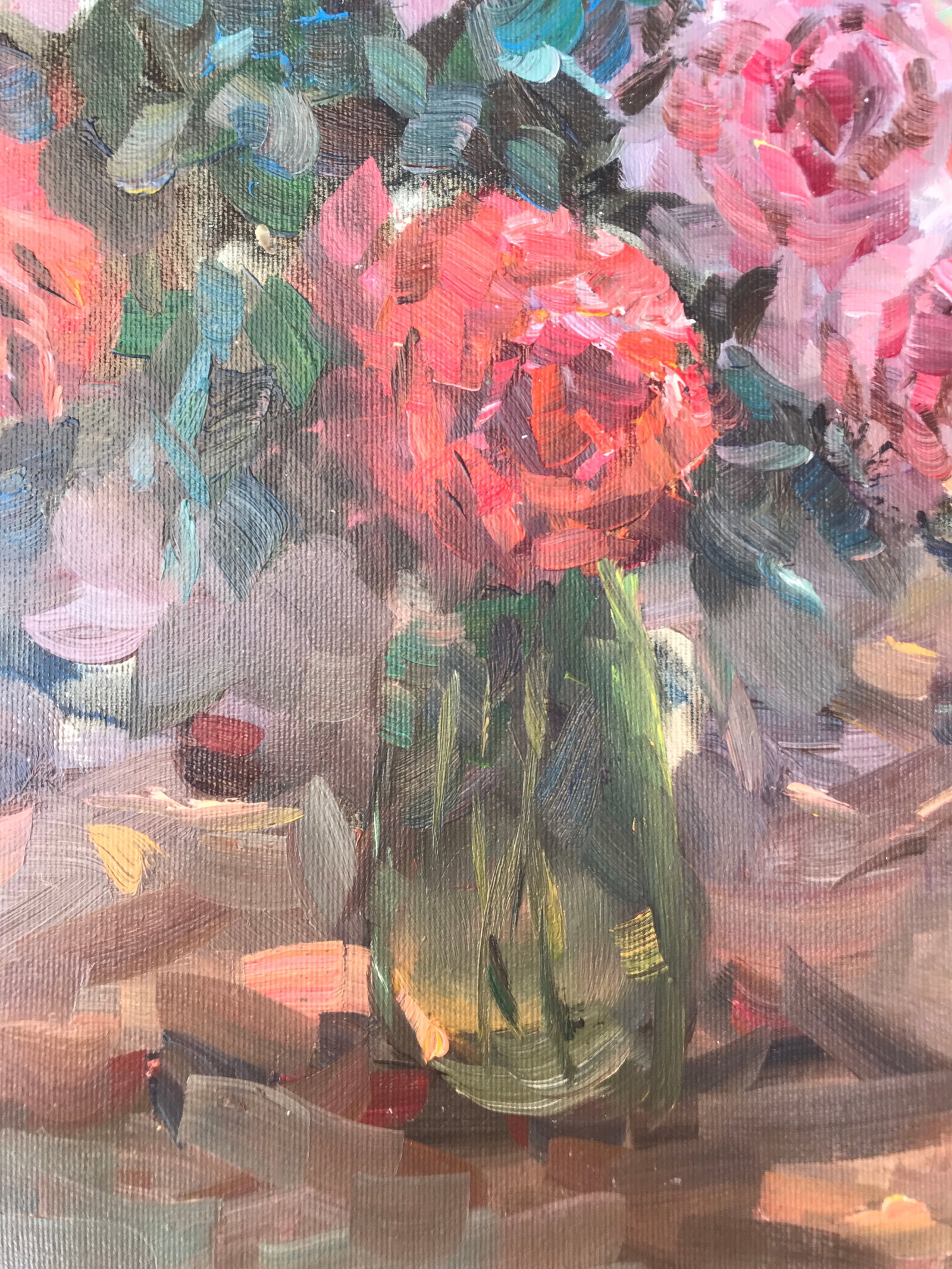 Oil painting roses in a vase Sergey Ivanovich - 8