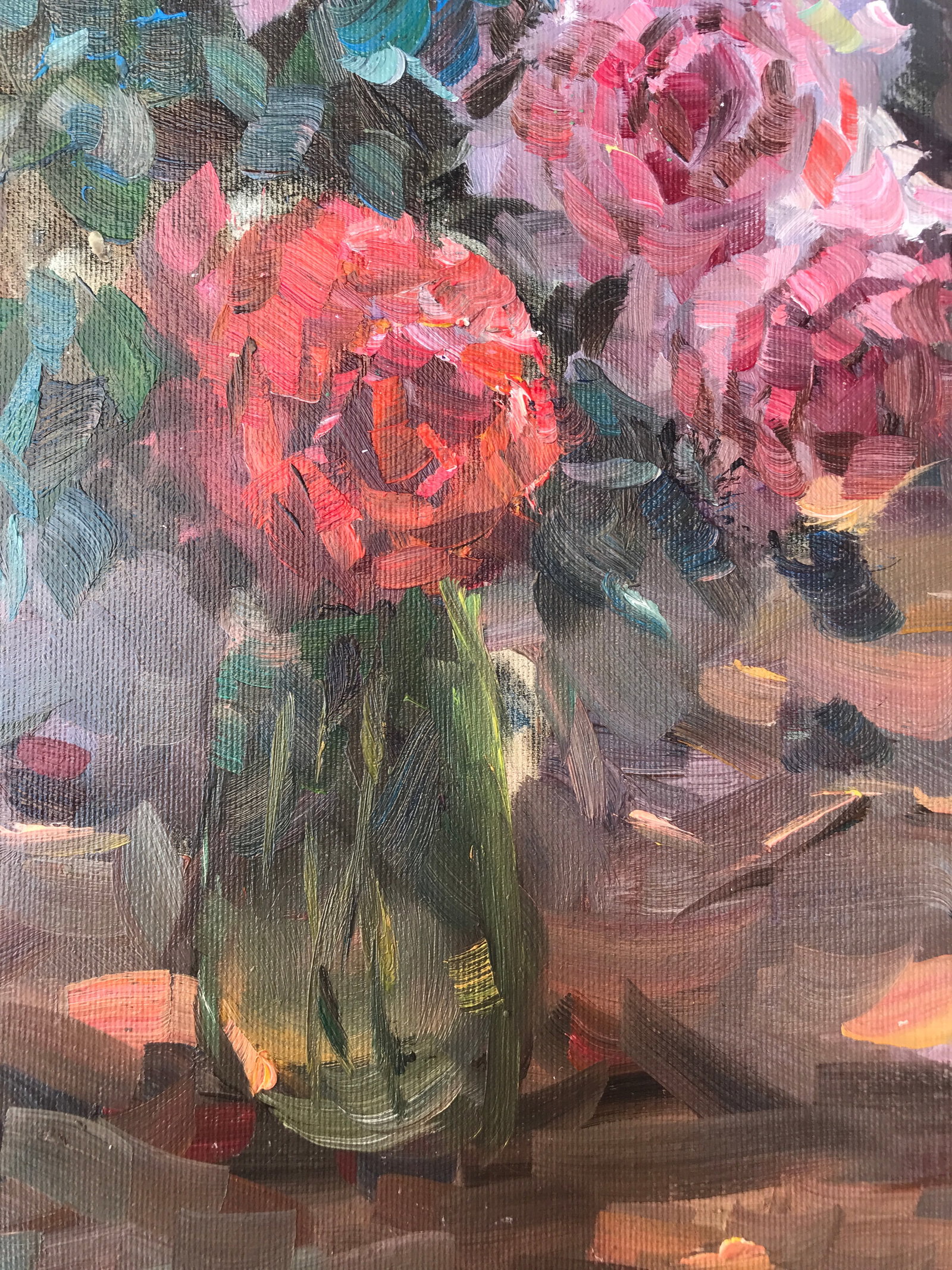 Oil painting roses in a vase Sergey Ivanovich - 9