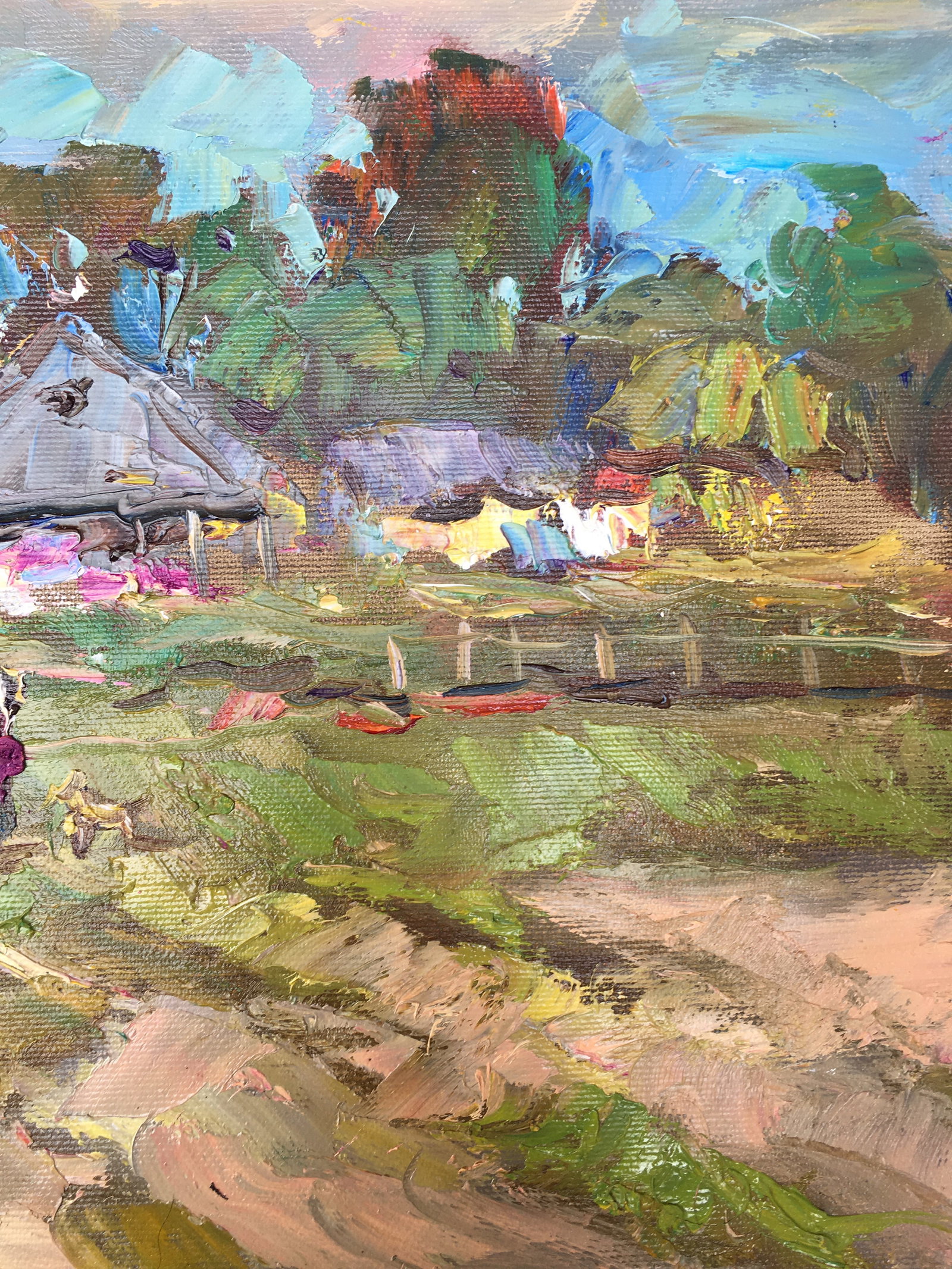 Oil painting Outside the village Sergey Ivanovich Animov - 9