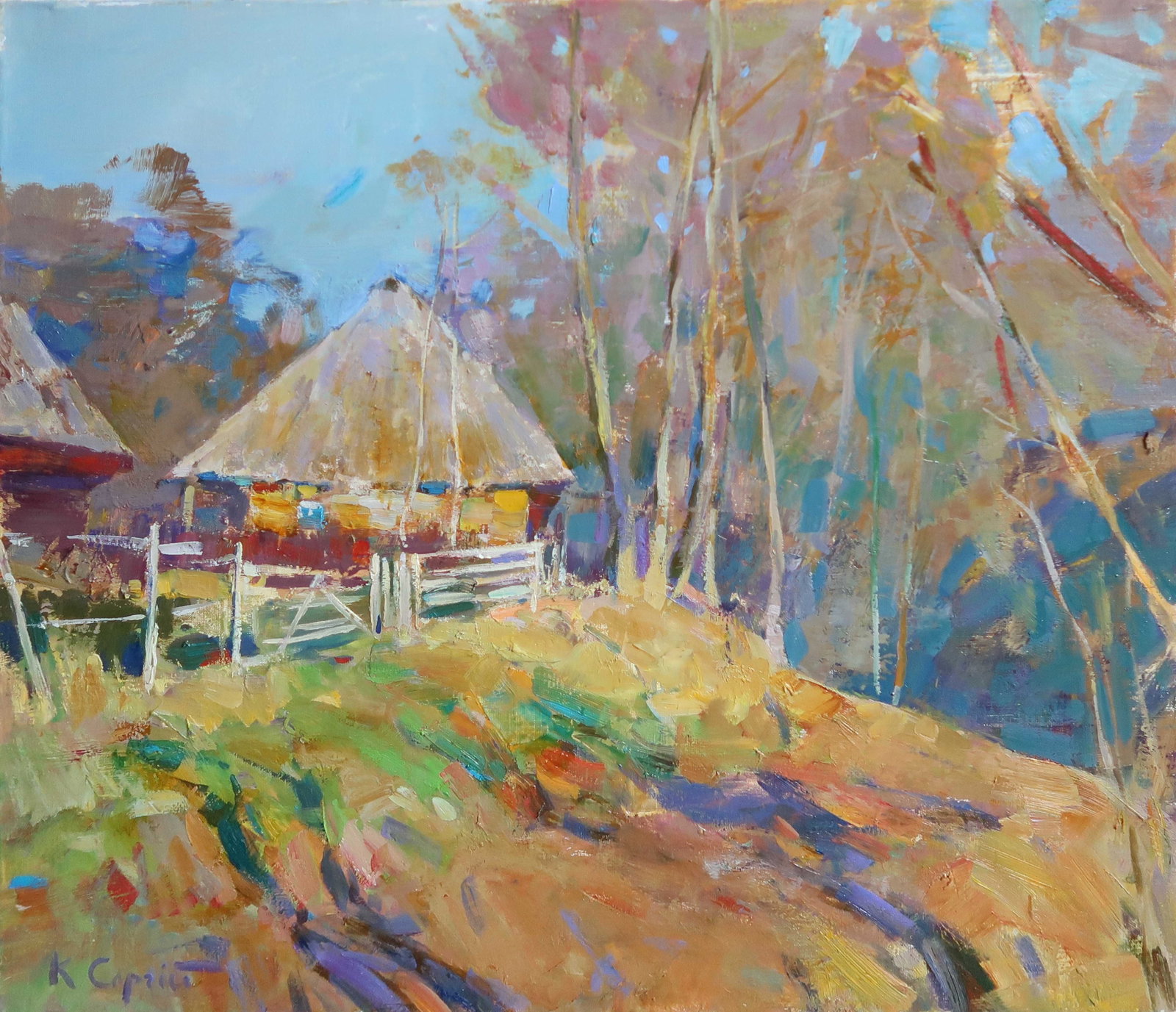Oil painting Spring day Serg Kovalenko: Title: Oil painting Spring day Serg Kovalenko Description: 20SK Painter: Serg Kovalenko Size: 50x60 cm/19.7x23.6nches Components: oil, canvas Original painting CONDITION: exellent ERA: modern Graduate