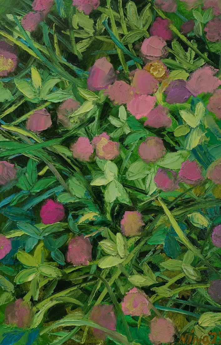 Landscape Oil painting Hedge Nina L: Title: Landscape Oil painting Hedge Nina L Description: 169Lt Painter: Nina L. Size: 60x40 cm/ 23.62x15.74 inches Components: oil, canvas Original painting CONDITION: exellent ERA: 2025 ARTIST: She wa