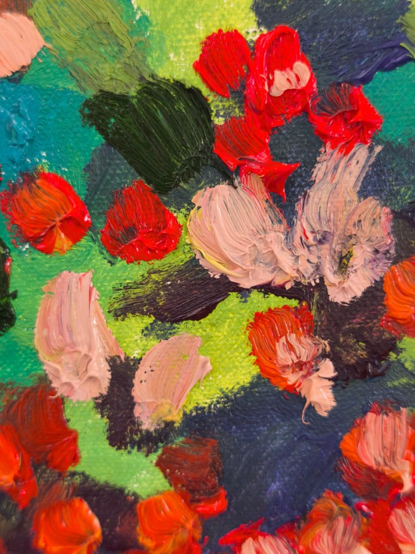 Abstract Oil painting Berry field Nina L - 10
