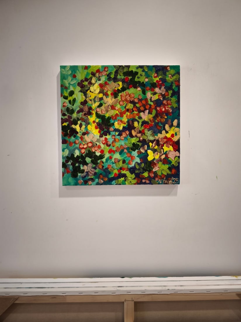 Abstract Oil painting Berry field Nina L - 11