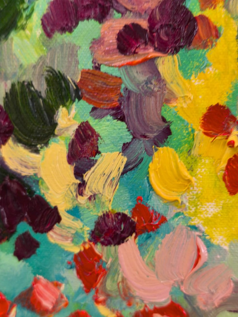 Abstract Oil painting Berry field Nina L - 9