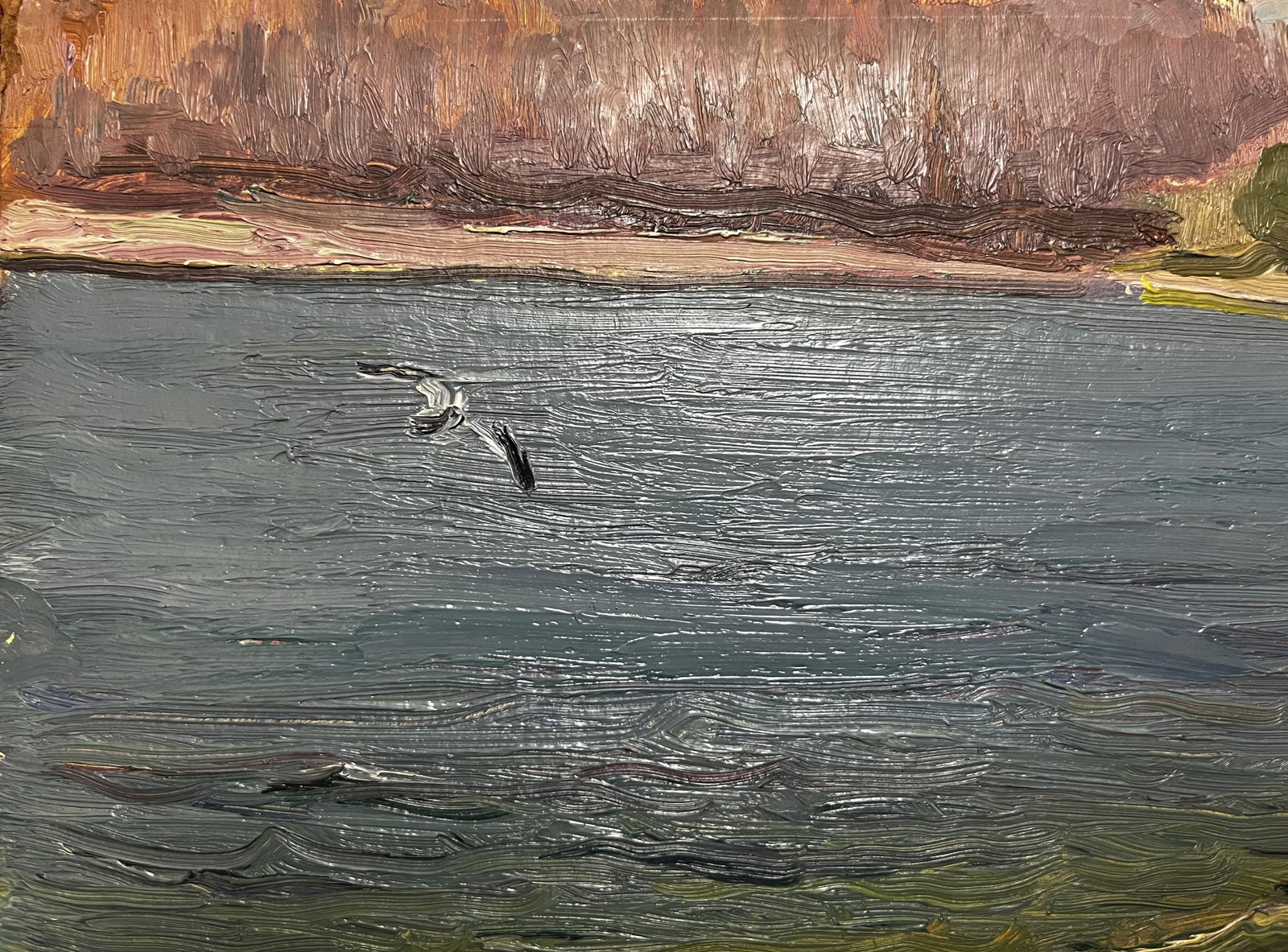 Oil painting River landscape Krikhatsky - 2