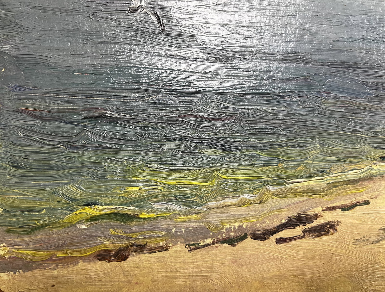Oil painting River landscape Krikhatsky - 4