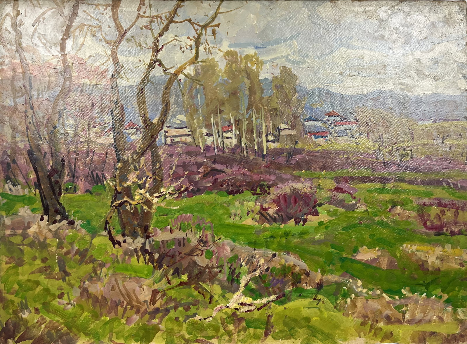 Oil painting Forest edge Kolosovsky G.: Title: Oil painting Forest edge Kolosovsky G. Description: 78Duk Painter: Kolosovsky G. Size: 51x70 cm/20,07x27,56 inches Components: Oil, cardboard Original painting from our collection ERA: Short in