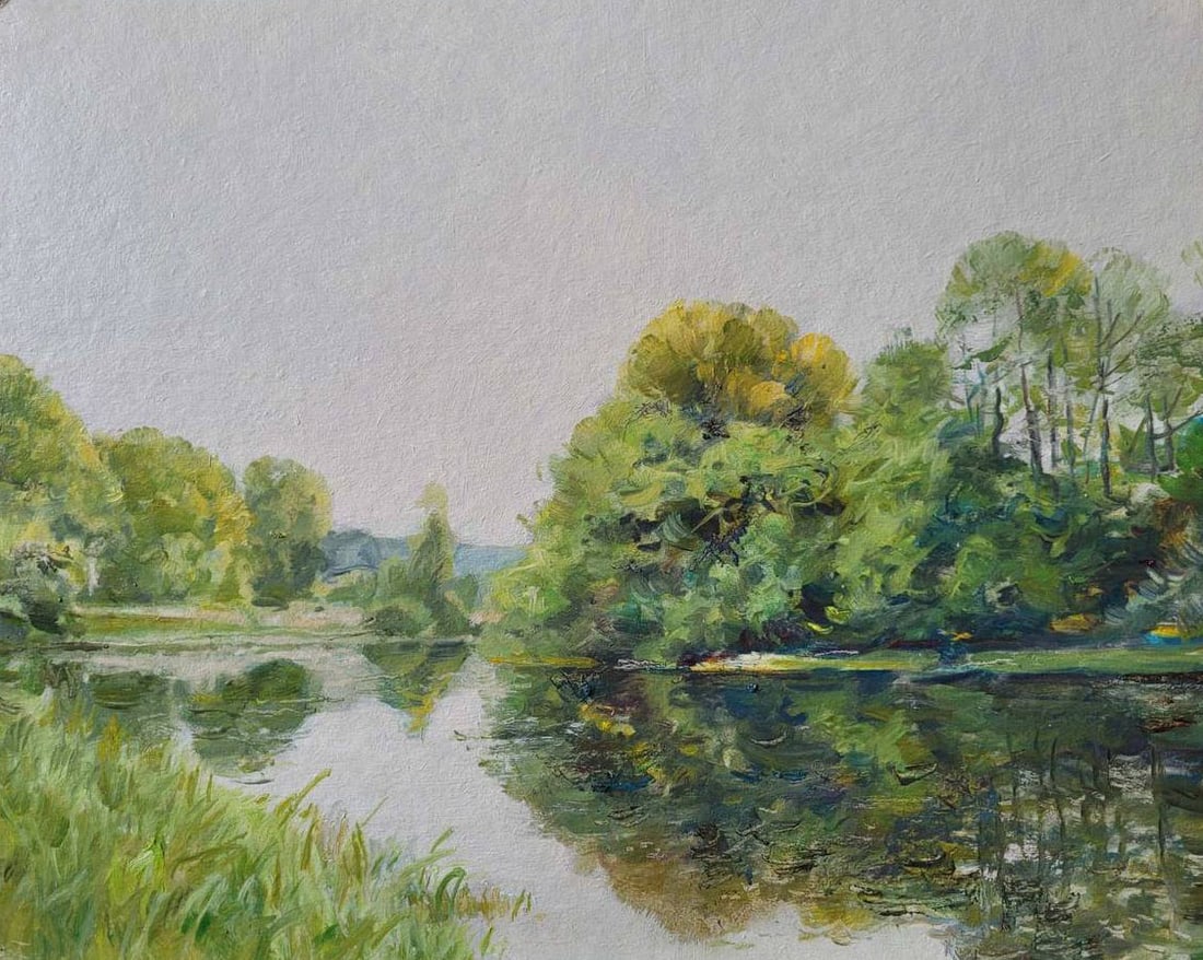 Oil painting May Oleksandr Oleksandrovich Nazarenko: Title: Oil painting May Oleksandr Oleksandrovich Nazarenko Description: 06NAA Painter: Oleksandr Nazarenko Size: 33x40 cm/12.99x15.74 inches Components: oil, cardboard Original painting from our colle