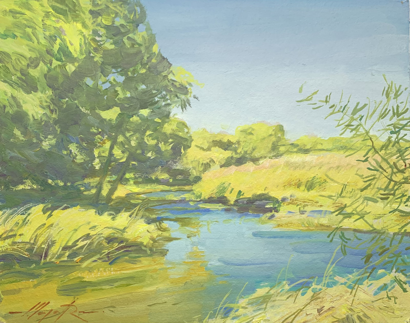 Oil painting Uday River Oleksandr Oleksandrovich Nazarenko: Title: Oil painting Uday River Oleksandr Oleksandrovich Nazarenko Description: 52NAA Painter: Oleksandr Nazarenko Size: 27x33 cm/10,63x12,99 inches Components: Oil, cardboard Original painting from