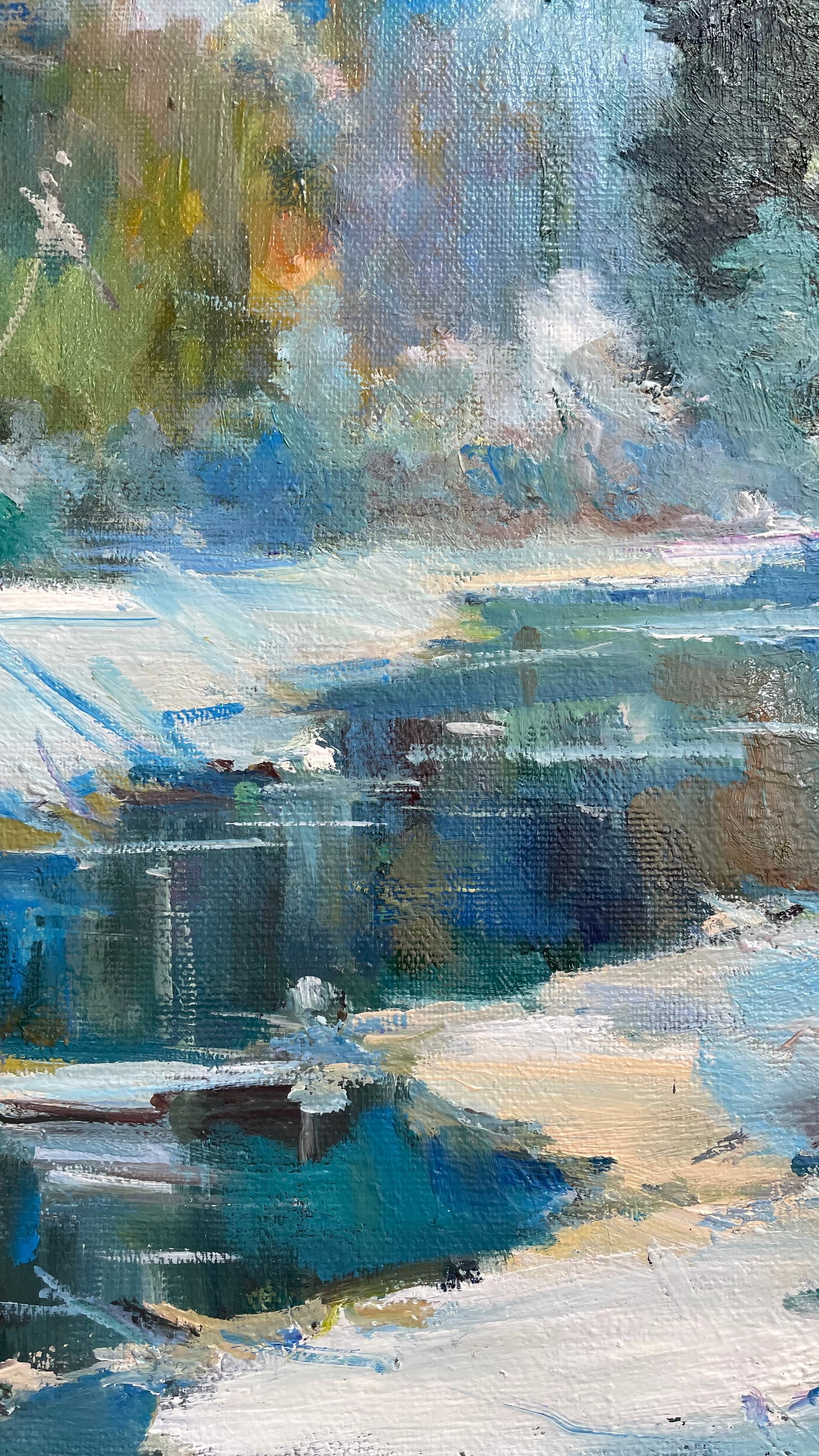 Oil painting Carpathian river Ivan Romanyuk - 6