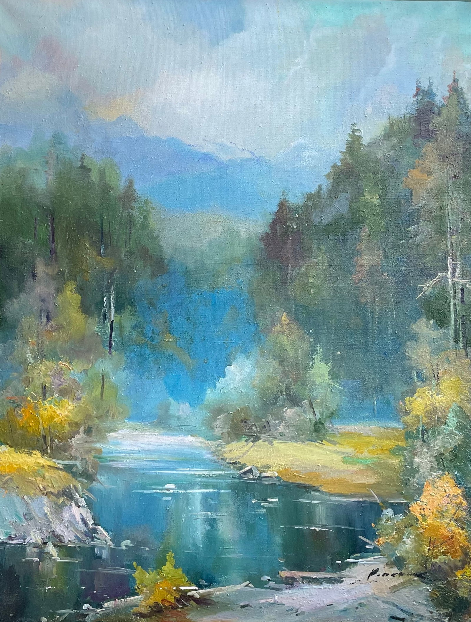 Oil painting Autumn coming Ivan Romanyuk: Title: Oil painting Autumn coming Ivan Romanyuk Description: 40ROM Painter: Ivan Romanyuk Size: 80x65 cm/31,4x25,5 inches Components: oil, canvas Original painting CONDITION: exellent ARTIST: A native