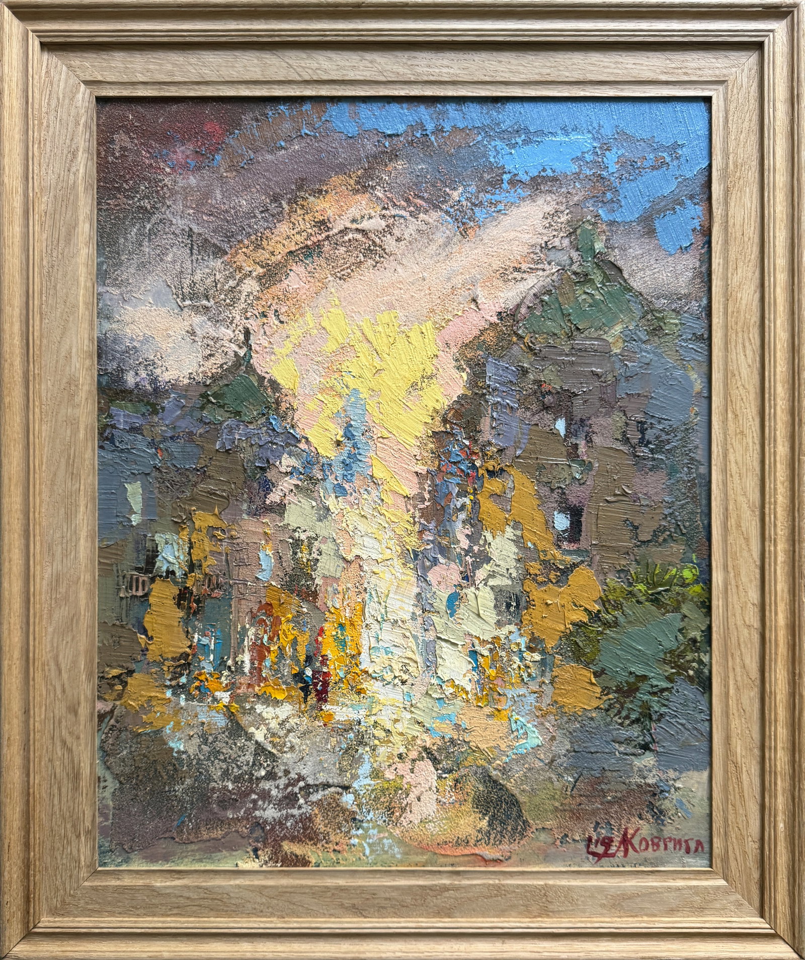 Oil painting with frame City K. Leonid: Title: Oil painting with frame City K. Leonid Description: 543KK Painter: K. Leonid Size: 50x40 cm/ 19.68x15.74 inches Components: oil, canvas, cardboard Original painting CONDITION: exellent ERA:2015