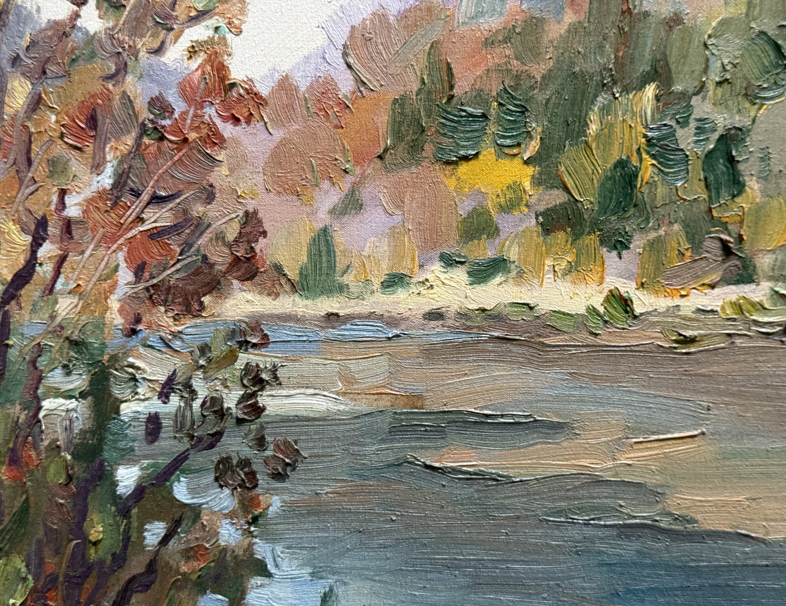 Oil painting with frame Autumn in the Carpathians K. Leonid - 3