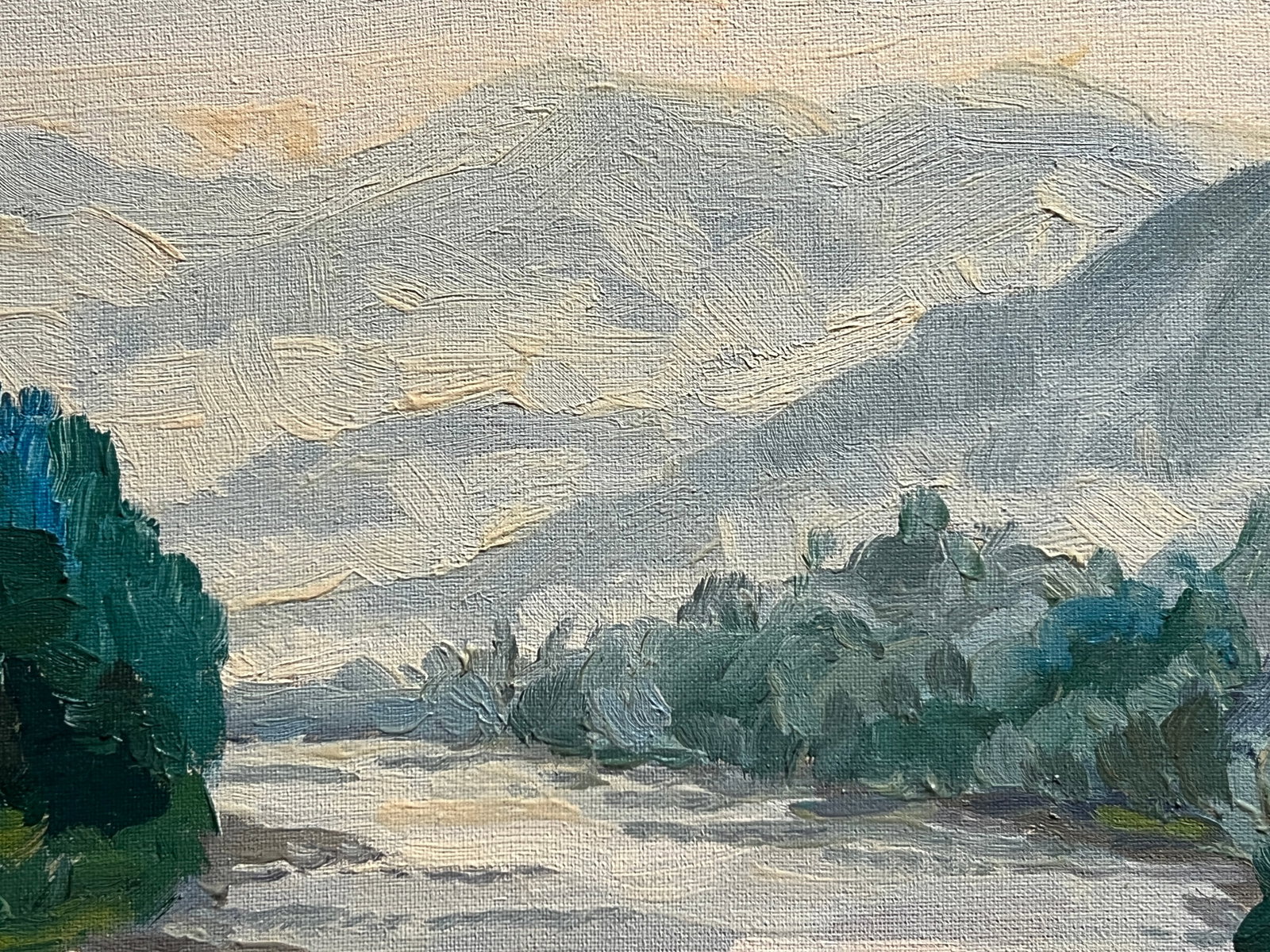 Oil painting with frame river in the Carpathians K. Leonid - 3