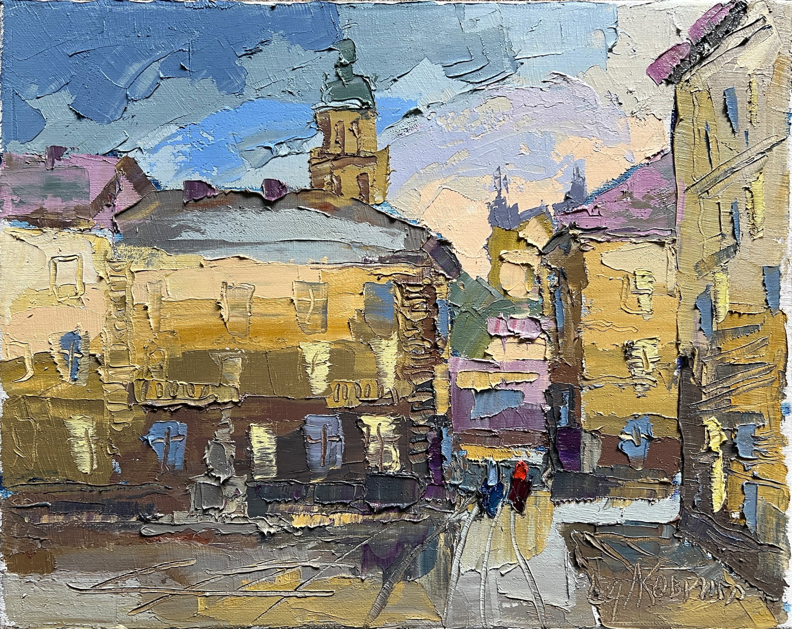 Oil painting with farme square in Lviv K. Leonid: Title: Oil painting with farme square in Lviv K. Leonid Description: 563KK Painter: K. Leonid Size: 40x50 cm/ 15.74x19.68 inches Components: oil, canvas Original painting CONDITION: exellent ERA:2024