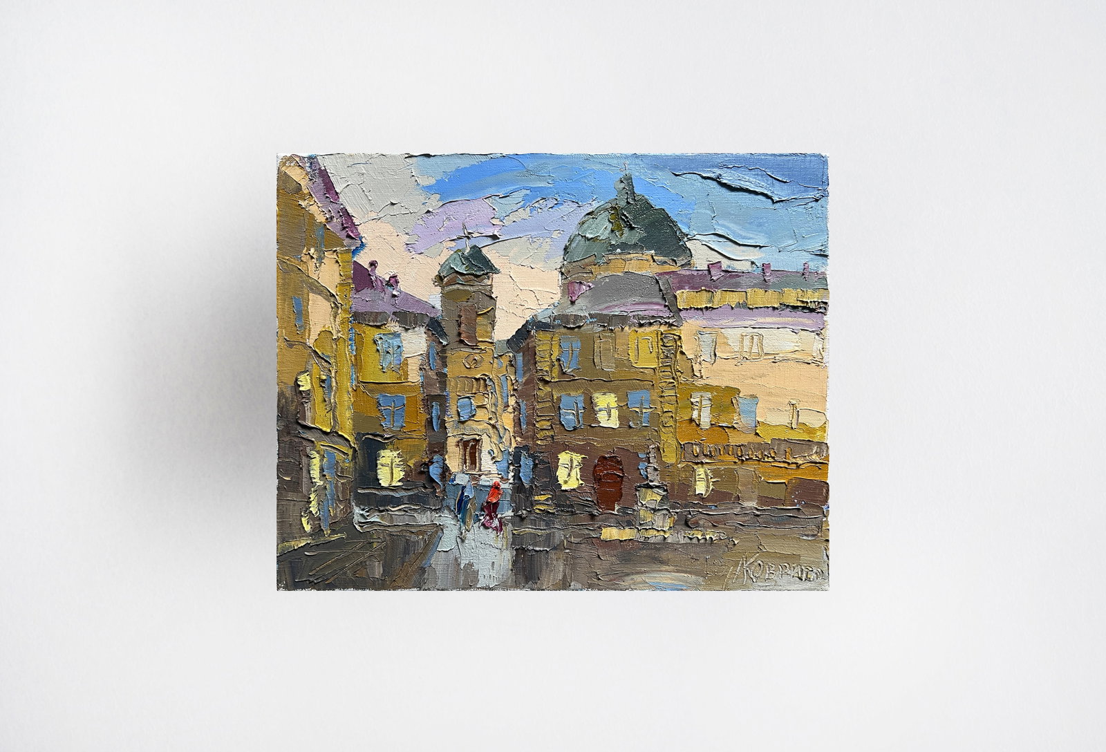 Oil painting with farme market in Lviv K. Leonid - 12