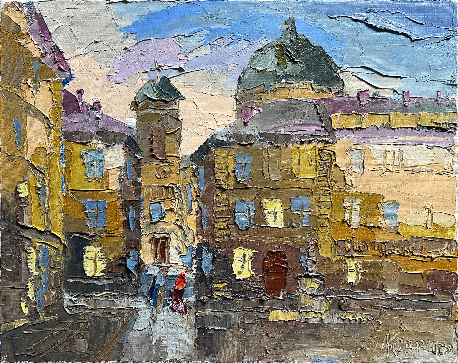 Oil painting with farme market in Lviv K. Leonid: Title: Oil painting with farme market in Lviv K. Leonid Description: 564KK Painter: K. Leonid Size: 40x50 cm/ 15.74x19.68 inches Components: oil, canvas Original painting CONDITION: exellent ERA:2024 