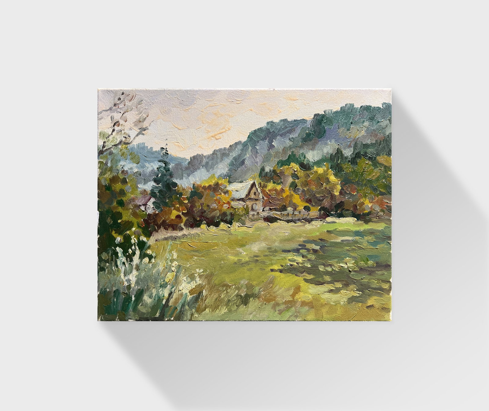 Oil painting with farme village in the Carpathians K. Leonid - 12