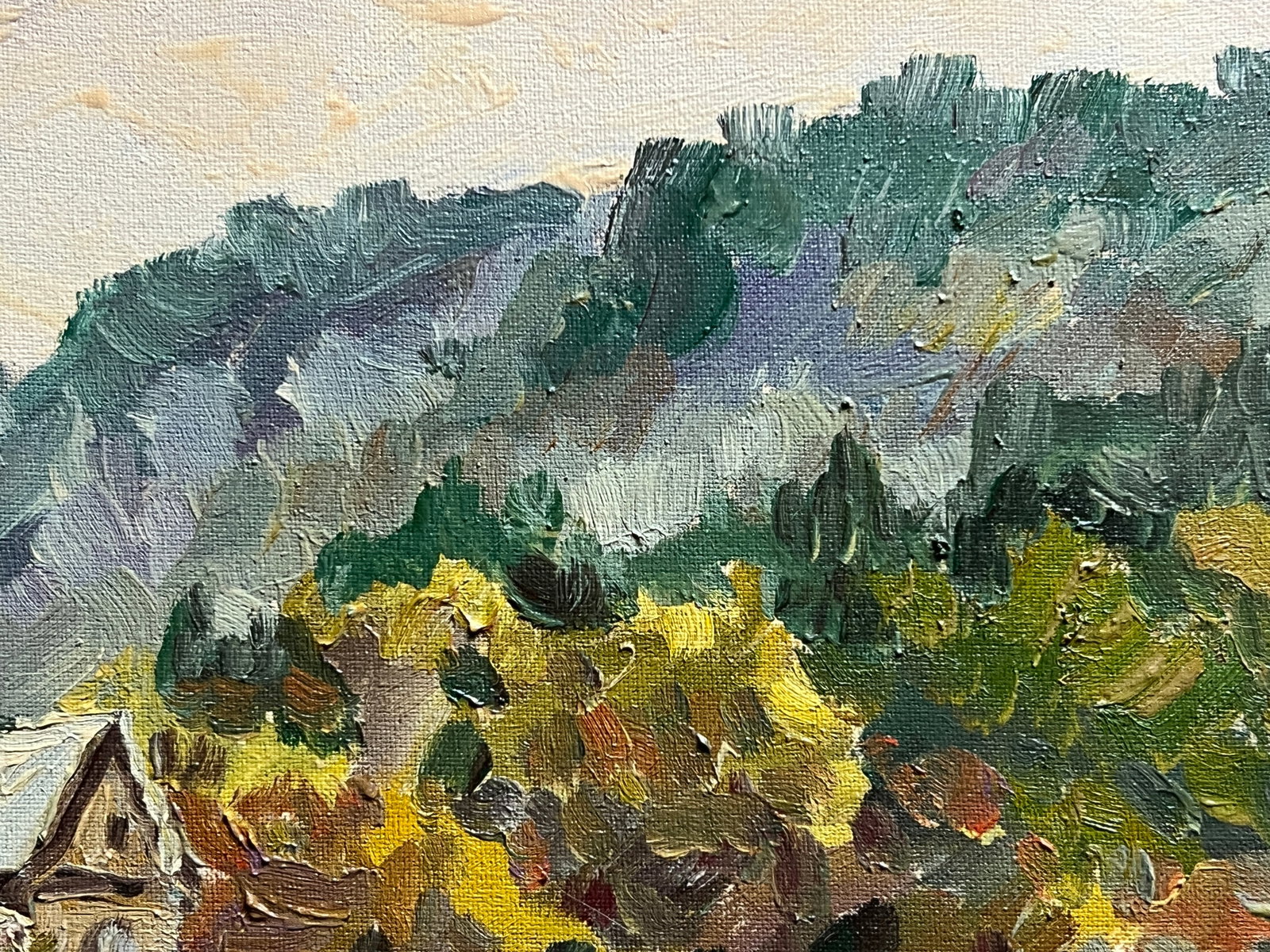Oil painting with farme village in the Carpathians K. Leonid - 4